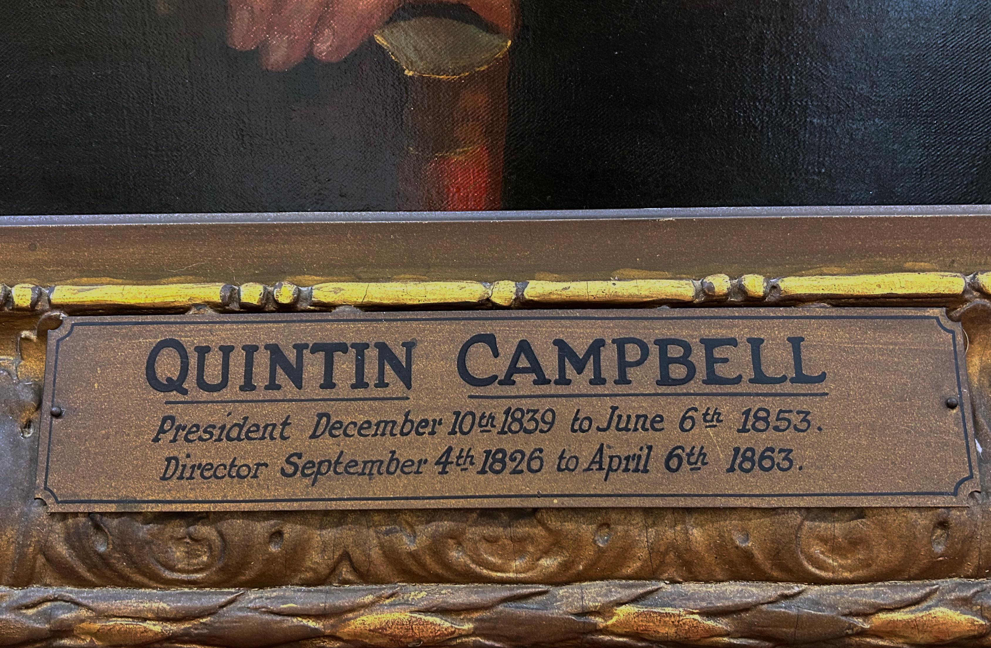 Portrait du marchand de Philadelphie du 19e siècle, Quintin Campbell - Réalisme américain Painting par Unknown