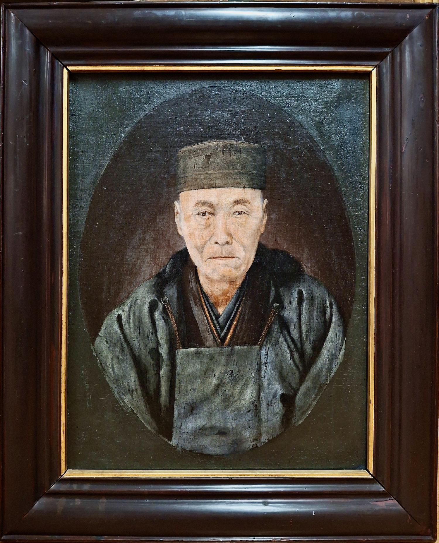 Portrait Painting di Unknown - Ritratto di un gentiluomo giapponese del XIX secolo