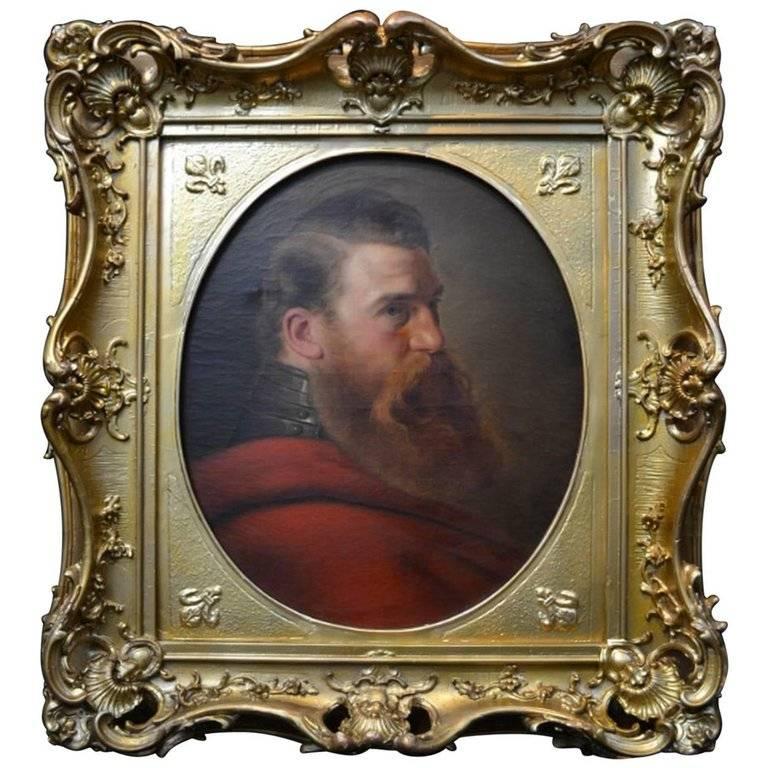 Unknown Figurative Painting – Portrait of a Bearded French Military Officer