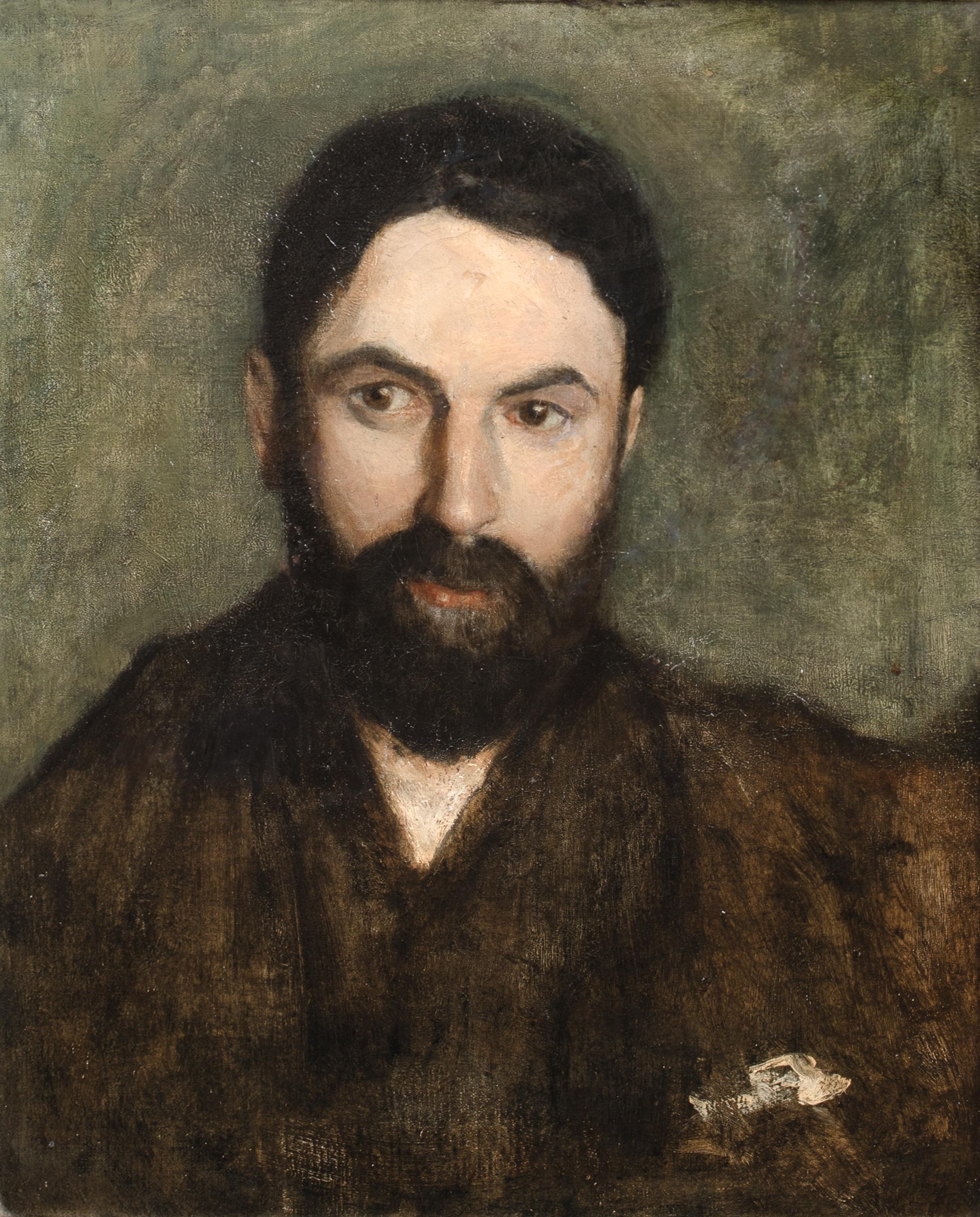 Portrait of a Bearded Gentleman, 19th Century School of Edgar Degas (1834-1917) (Schwarz), Portrait Painting, von Unknown