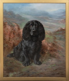 Ritratto di un Cocker Spaniel nero, XIX secolo  di Lilian Cheviot (1864-1932)