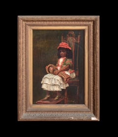 Portrait Of A Black Girl With A White Doll, 19th Century  by L P Burey