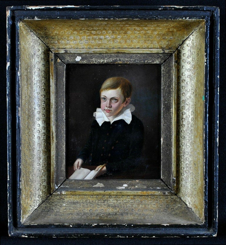 Unknown - Portrait of a Boy - 18th Century French Oil on Panel Antique ...