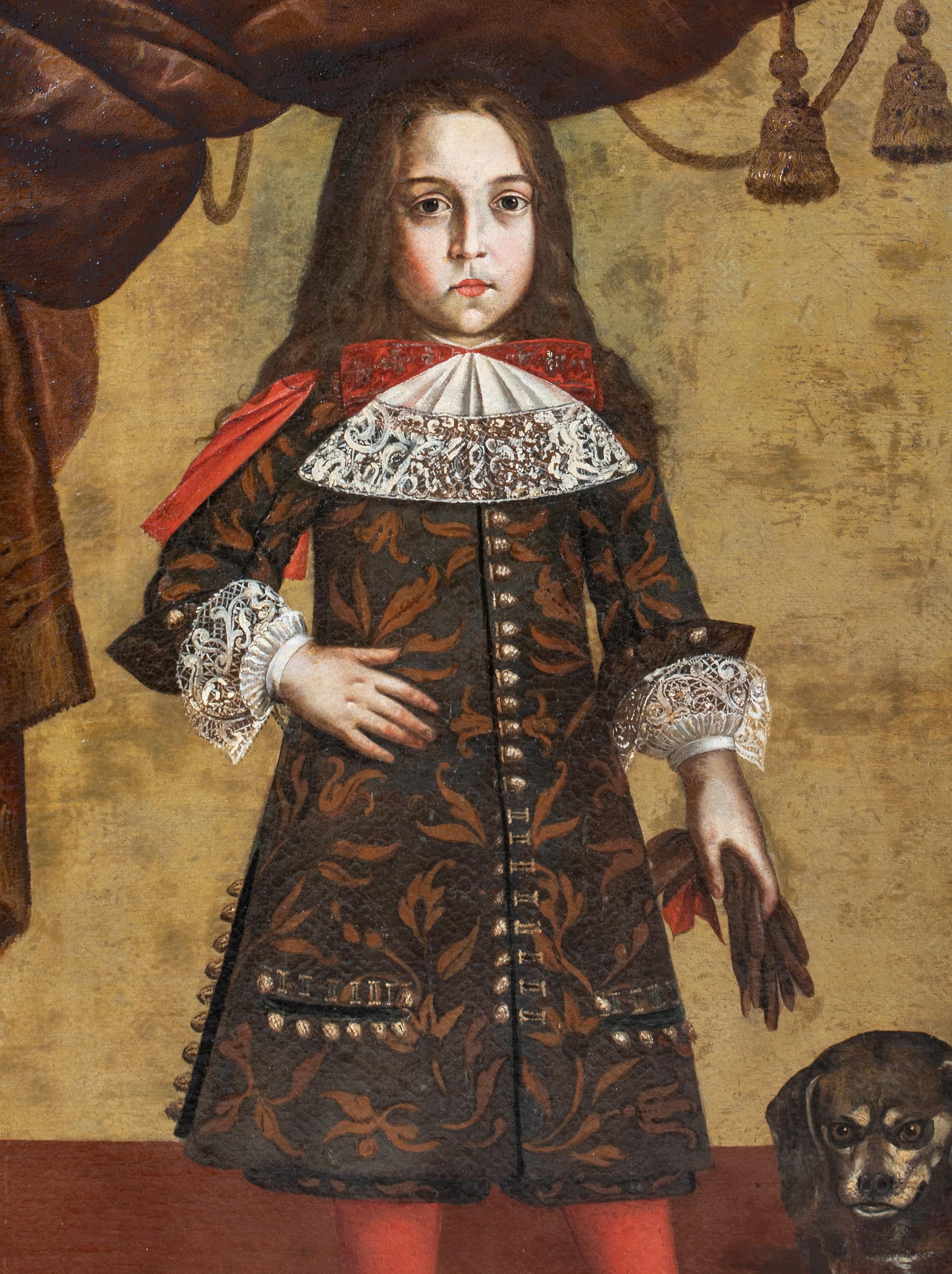 Portrait d'un garçon et d'un chien, 17e siècle   École piémontaise vers 1620 3