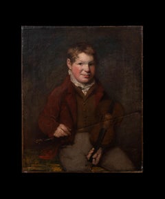 Portrait Of A Boy & Fiddle, 19th century  Irish School