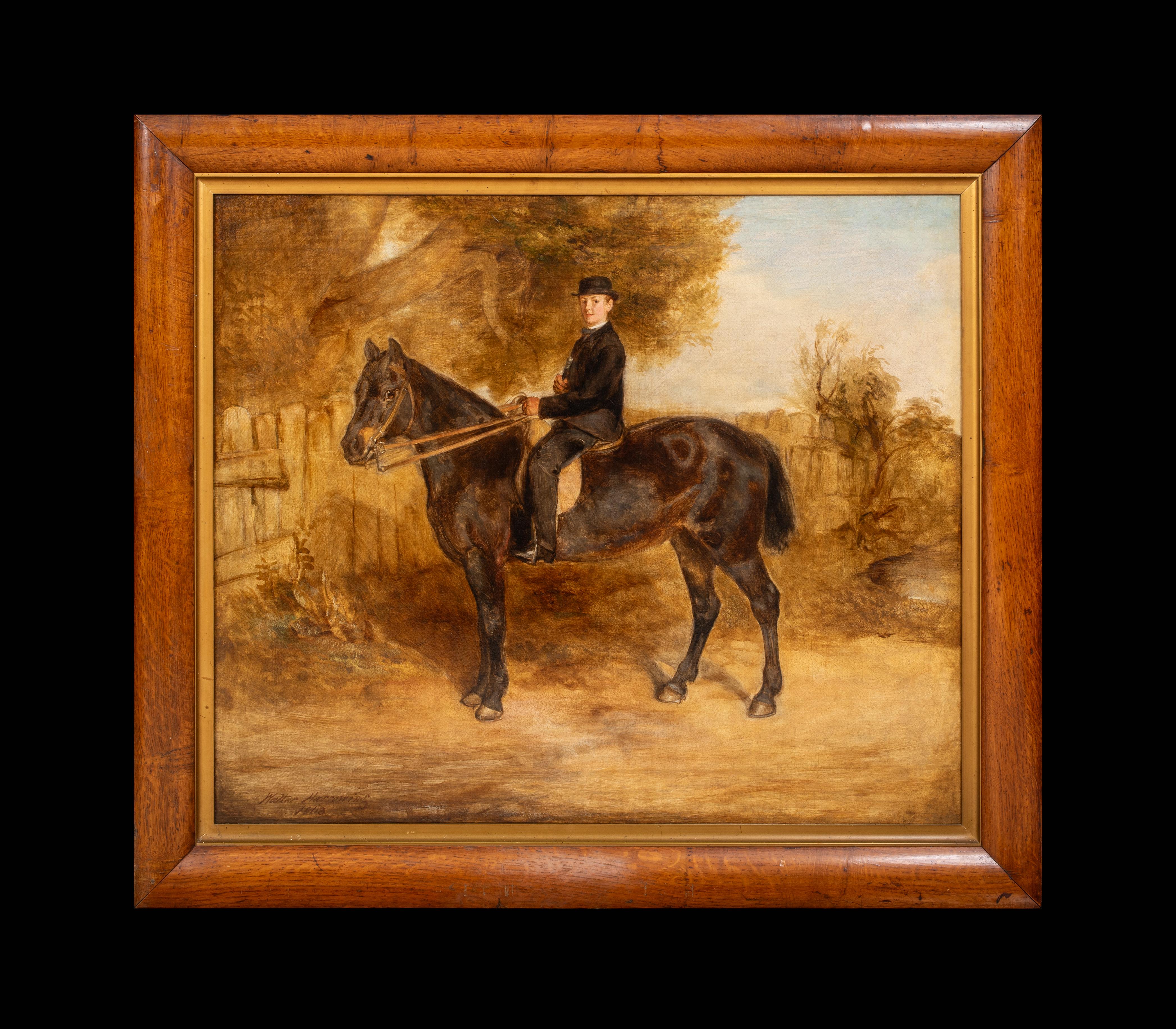 Portrait Of A Boy & His Horse, 19th Century   Walter Harrowing (1838-1913) - Painting by Unknown