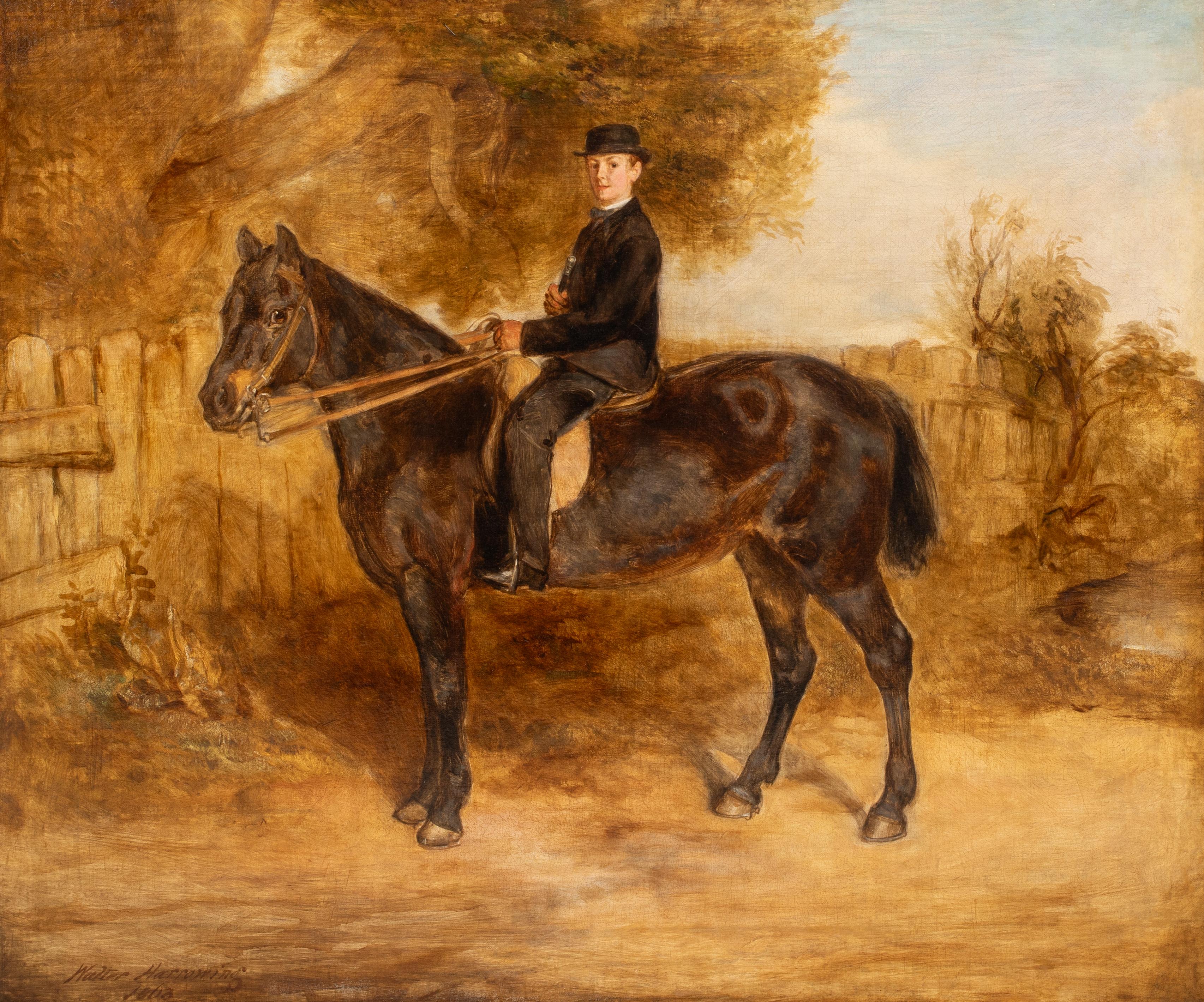 Portrait Of A Boy & His Horse, 19th Century 

Walter Harrowing (1838-1913)

Large 19th Century portrait of a young boy and his horse in a landscape, oil on canvas by Walter Harrowing. Excellent quality and condition of the artists work. Signed and