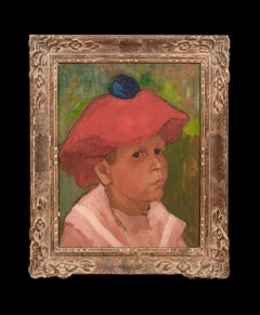 Portrait Of A Boy In A Red Beret, 19th Century  French Impressionist