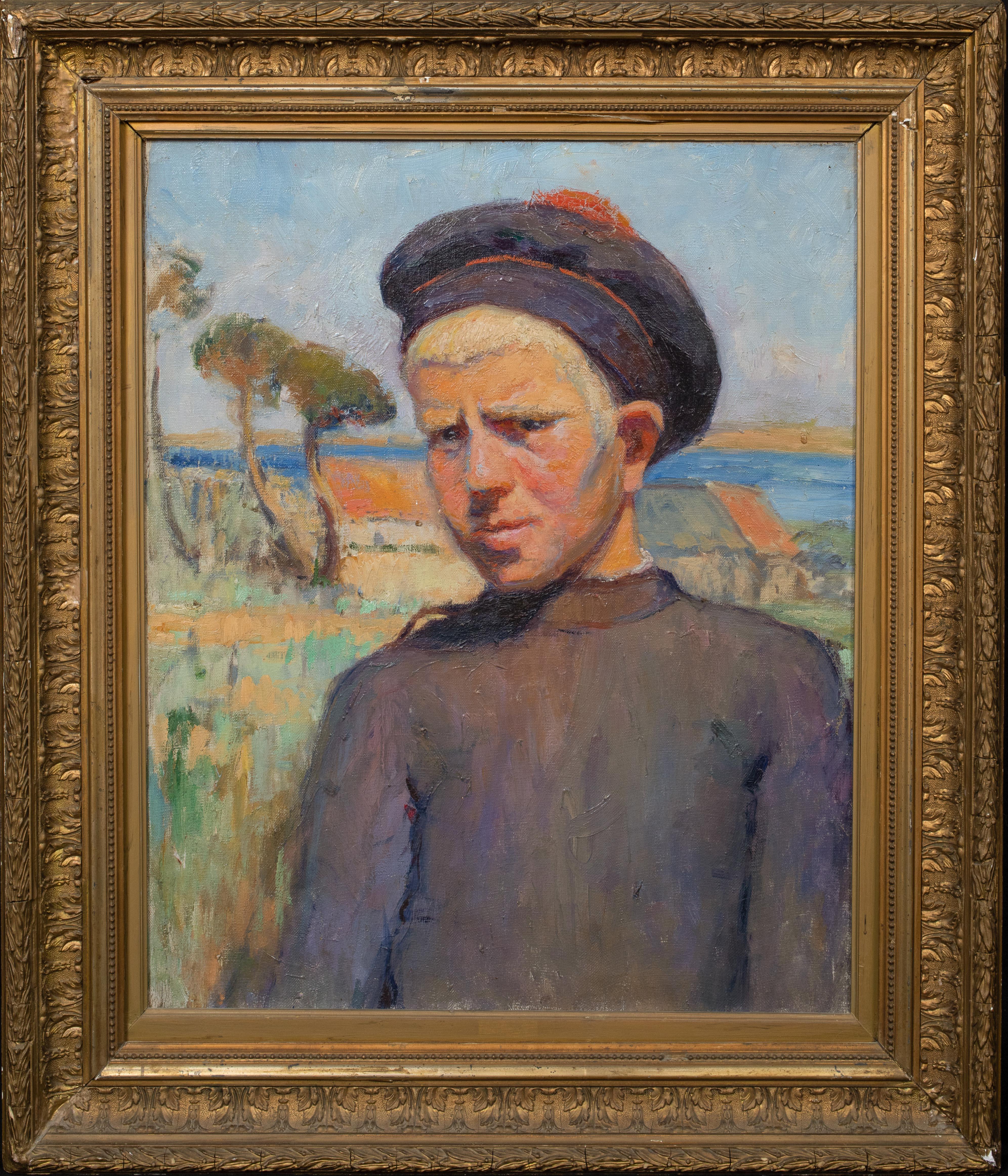 Portrait Of A Breton Boy, circa 1920  by Suzanne BILLET DE FOMBELLE (1899-1953) - Painting by Unknown