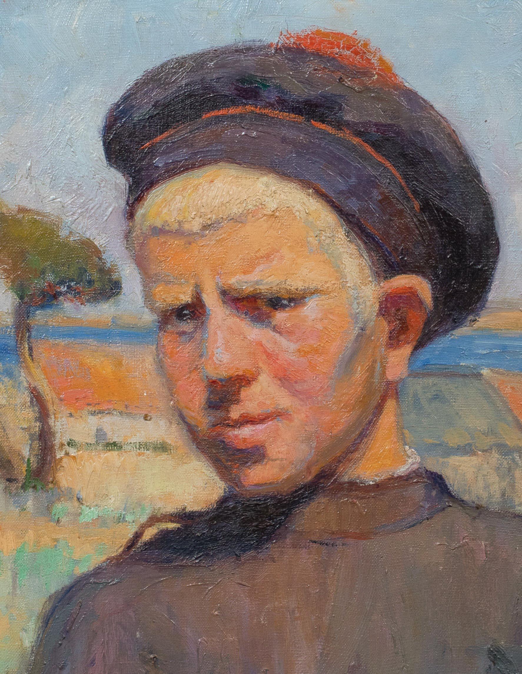 Portrait Of A Breton Boy, circa 1920  by Suzanne BILLET DE FOMBELLE (1899-1953) For Sale 1
