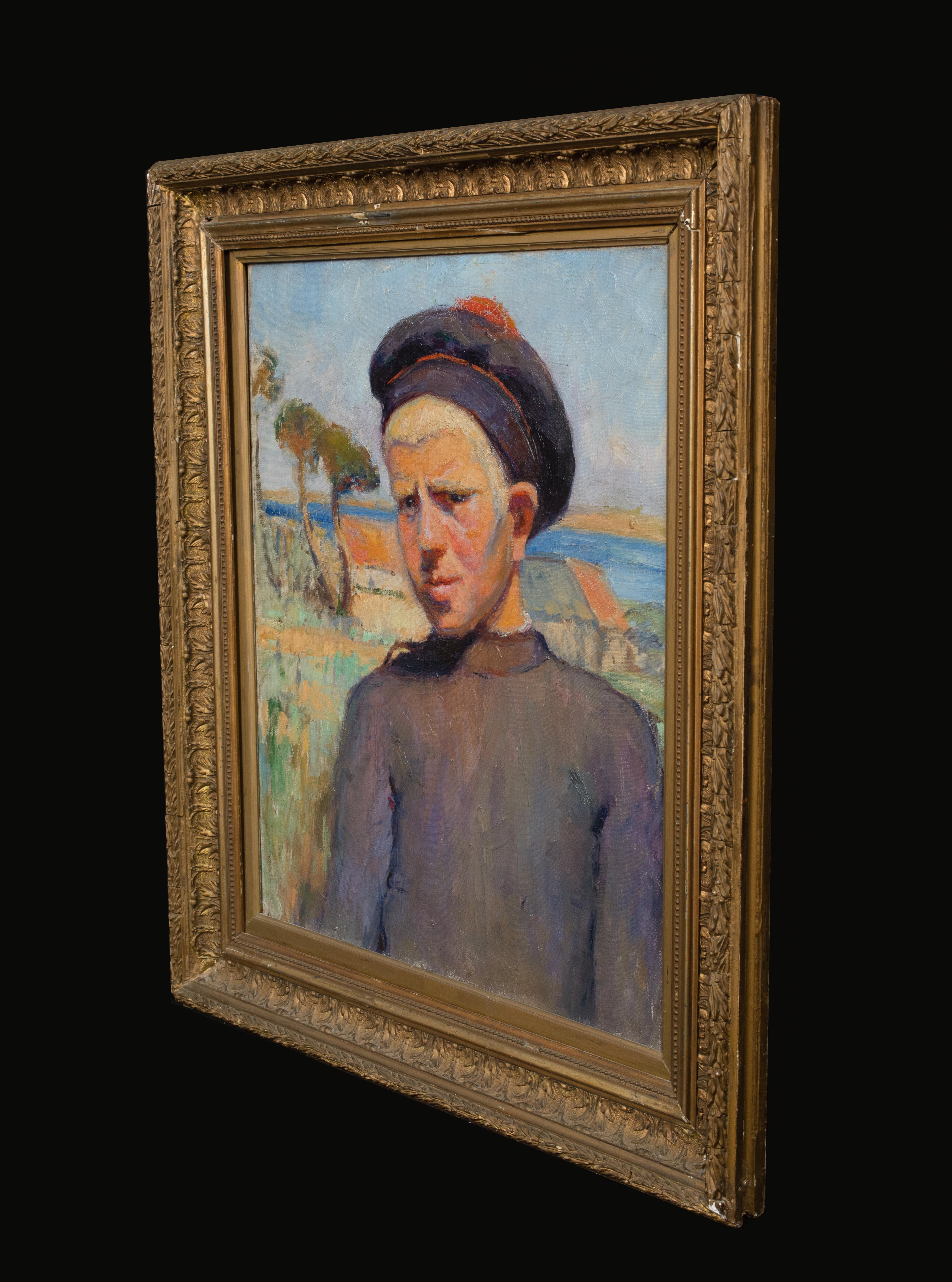 Portrait Of A Breton Boy, circa 1920  by Suzanne BILLET DE FOMBELLE (1899-1953) For Sale 2