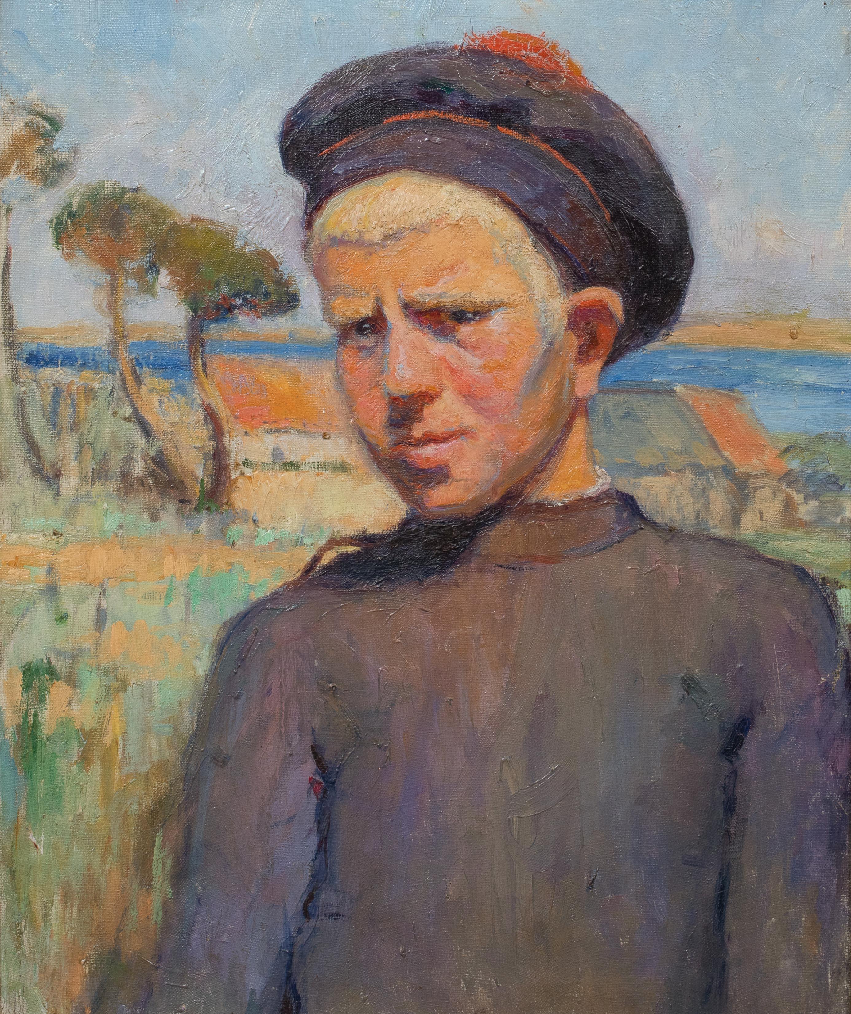 Unknown Portrait Painting - Portrait Of A Breton Boy, circa 1920  by Suzanne BILLET DE FOMBELLE (1899-1953)
