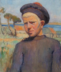 Antique Portrait Of A Breton Boy, circa 1920  by Suzanne BILLET DE FOMBELLE (1899-1953)