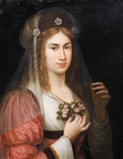 Portrait d'une mariée, 17ème siècle - École européenne - pochoir Christies