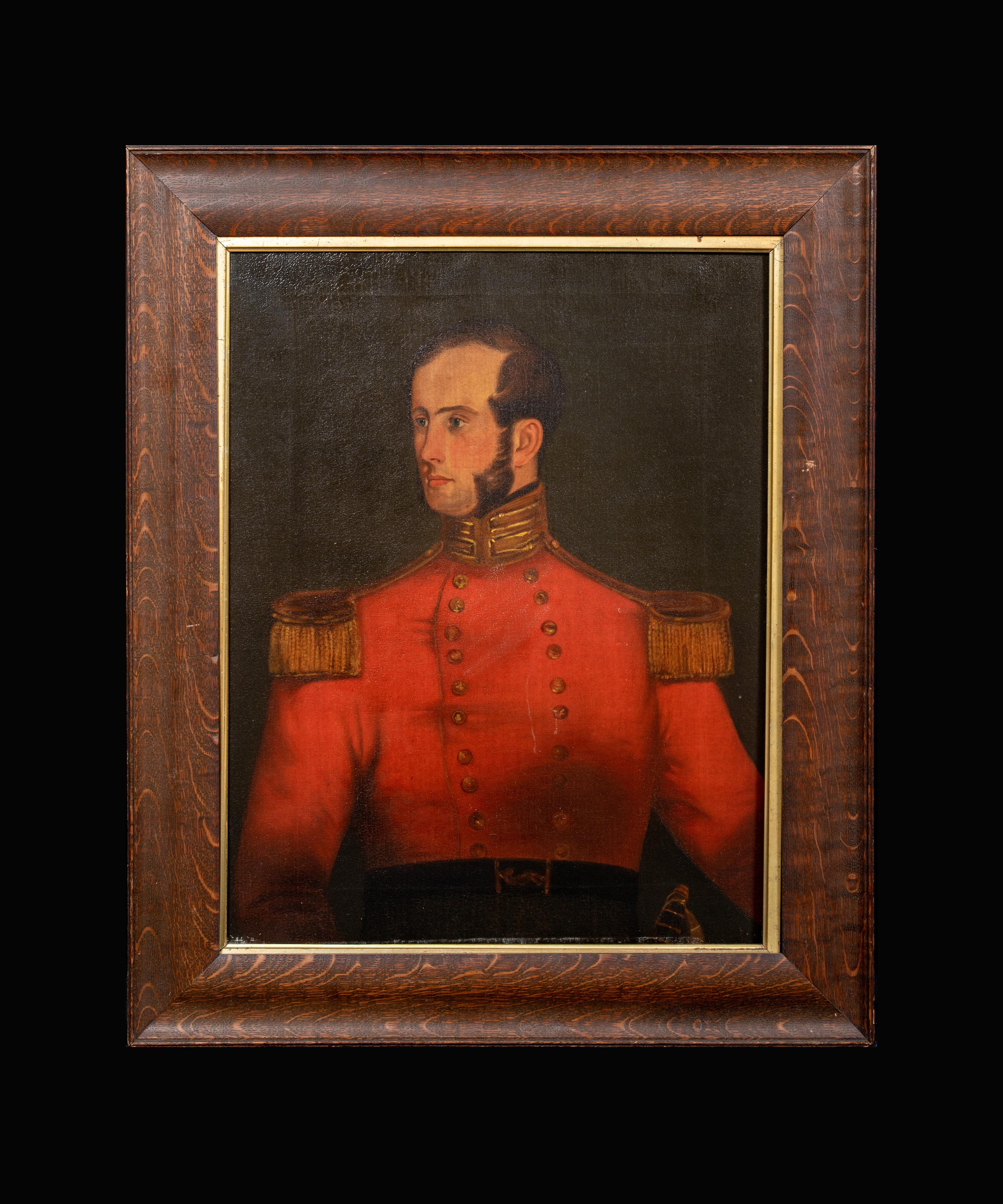 Portrait Of A British Officer, early 19th Century - Napoleonic Wars Era  - Painting by Unknown