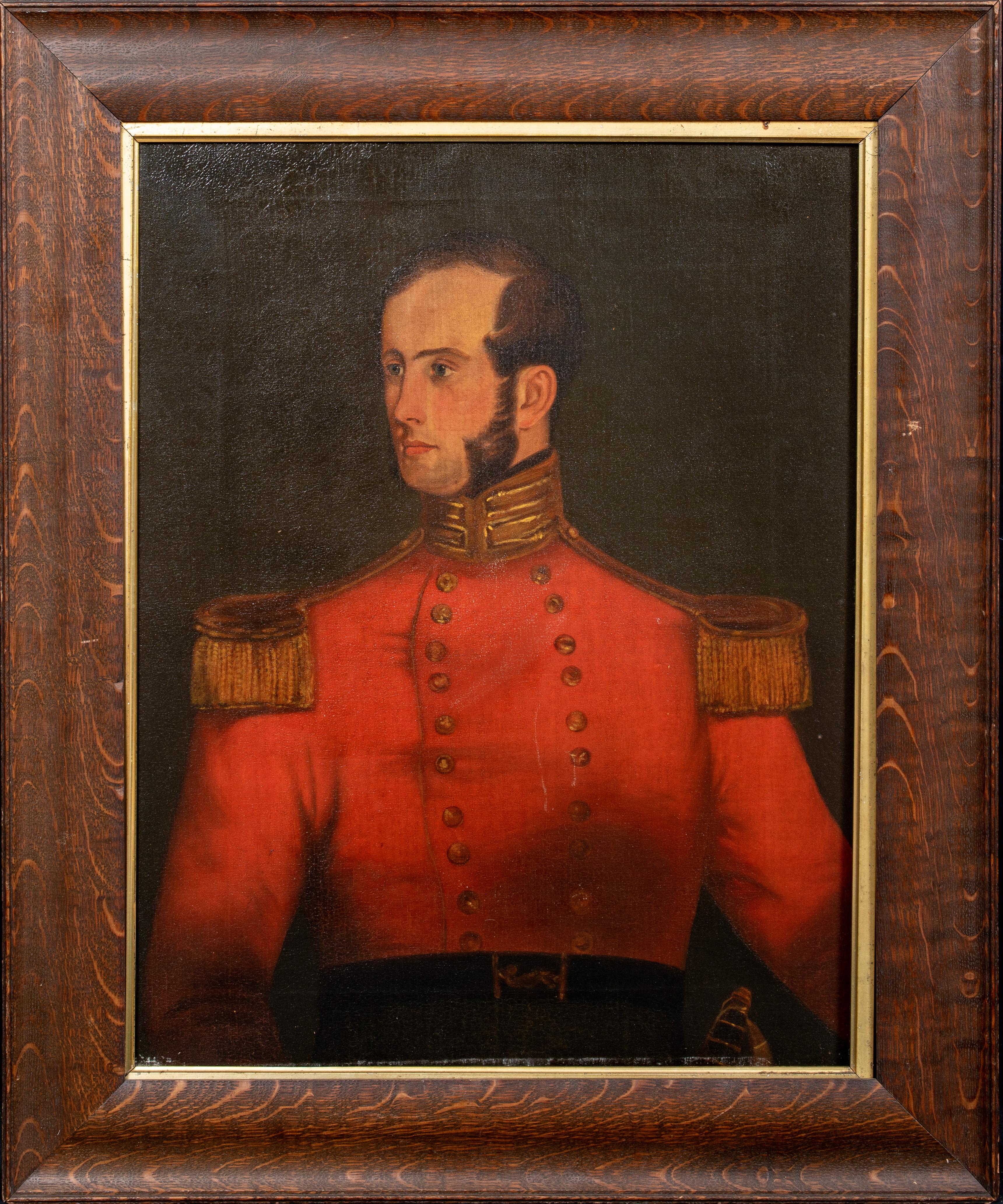 Unknown Portrait Painting - Portrait Of A British Officer, early 19th Century - Napoleonic Wars Era 