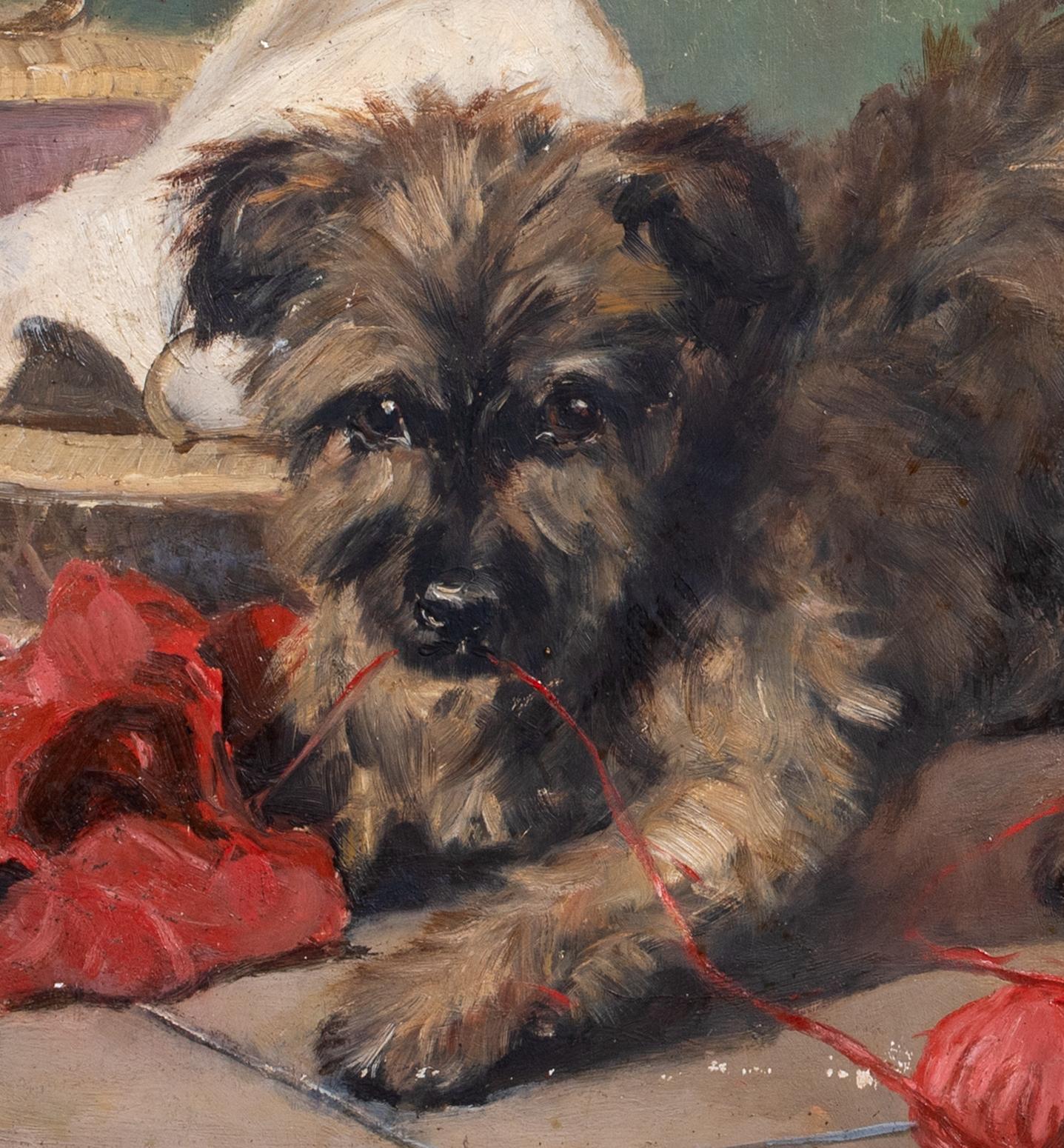 Portrait Of A Carin Terrier Puppy Playing, 19th Century  by Robert Smellie 2