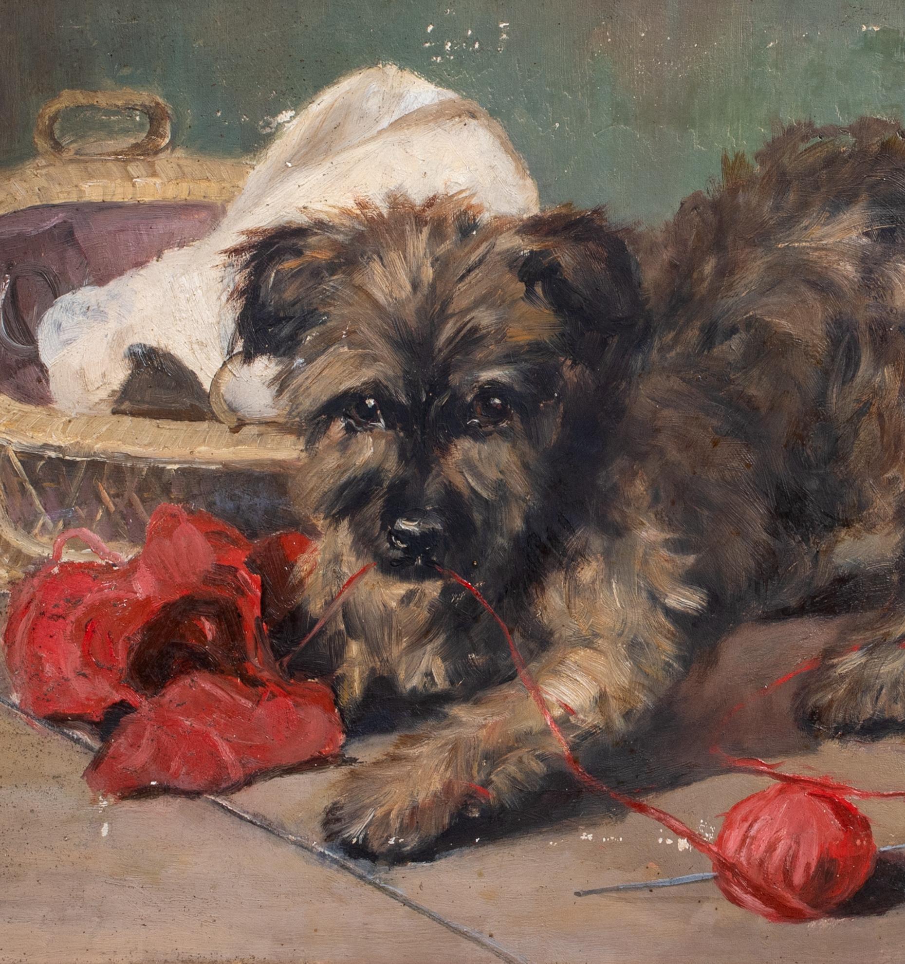Portrait Of A Carin Terrier Puppy Playing, 19th Century  by Robert Smellie 3