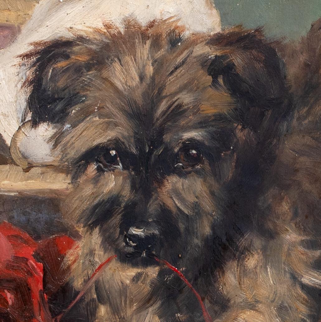 Portrait Of A Carin Terrier Puppy Playing, 19th Century  by Robert Smellie 4