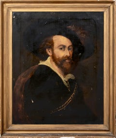 Antique Portrait Of A Cavalier, 17th Century   European School 