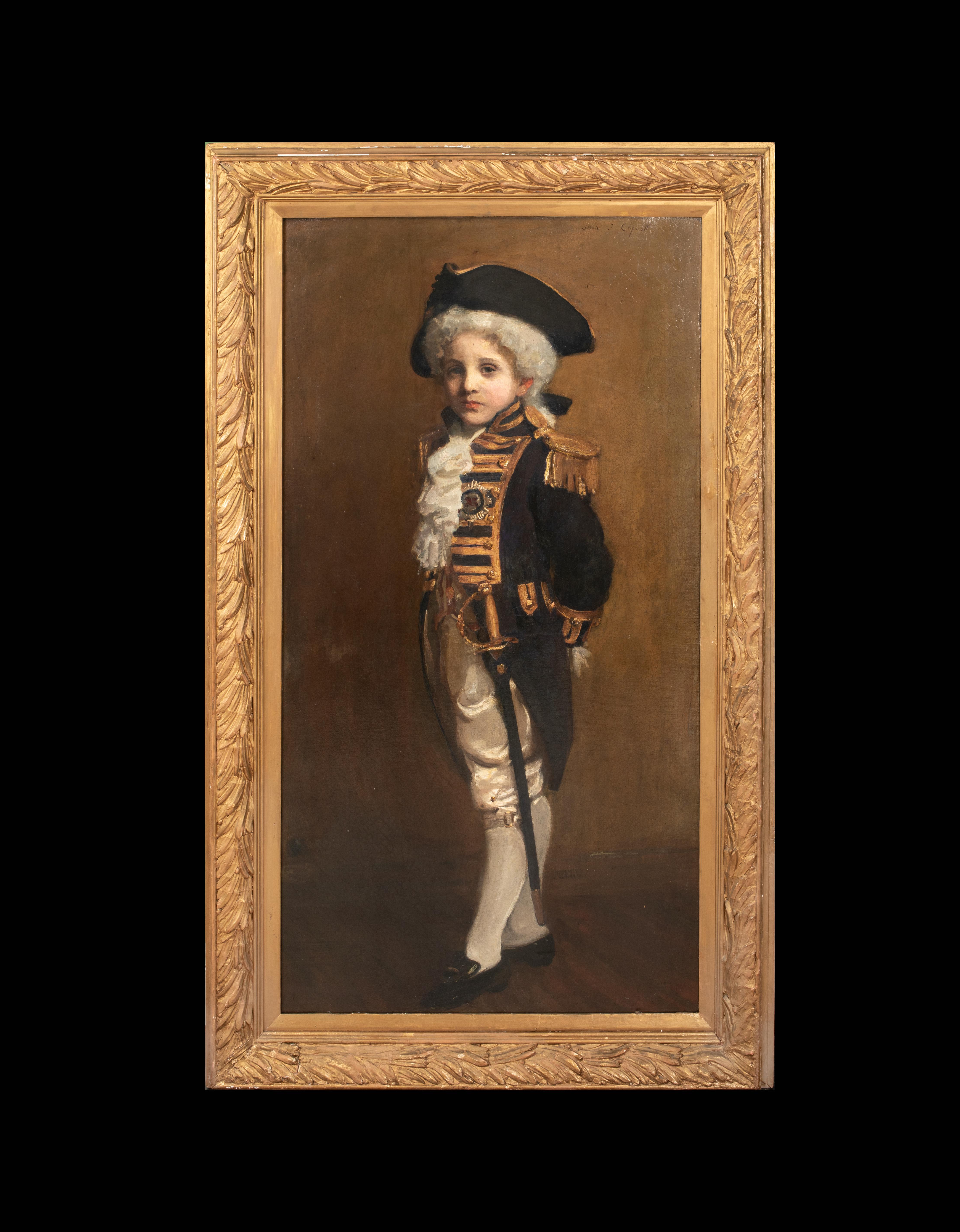  Porträt eines Kindes als Lord Nelson, 19. Jahrhundert   FRANK THOMAS COPNALL – Painting von Unknown