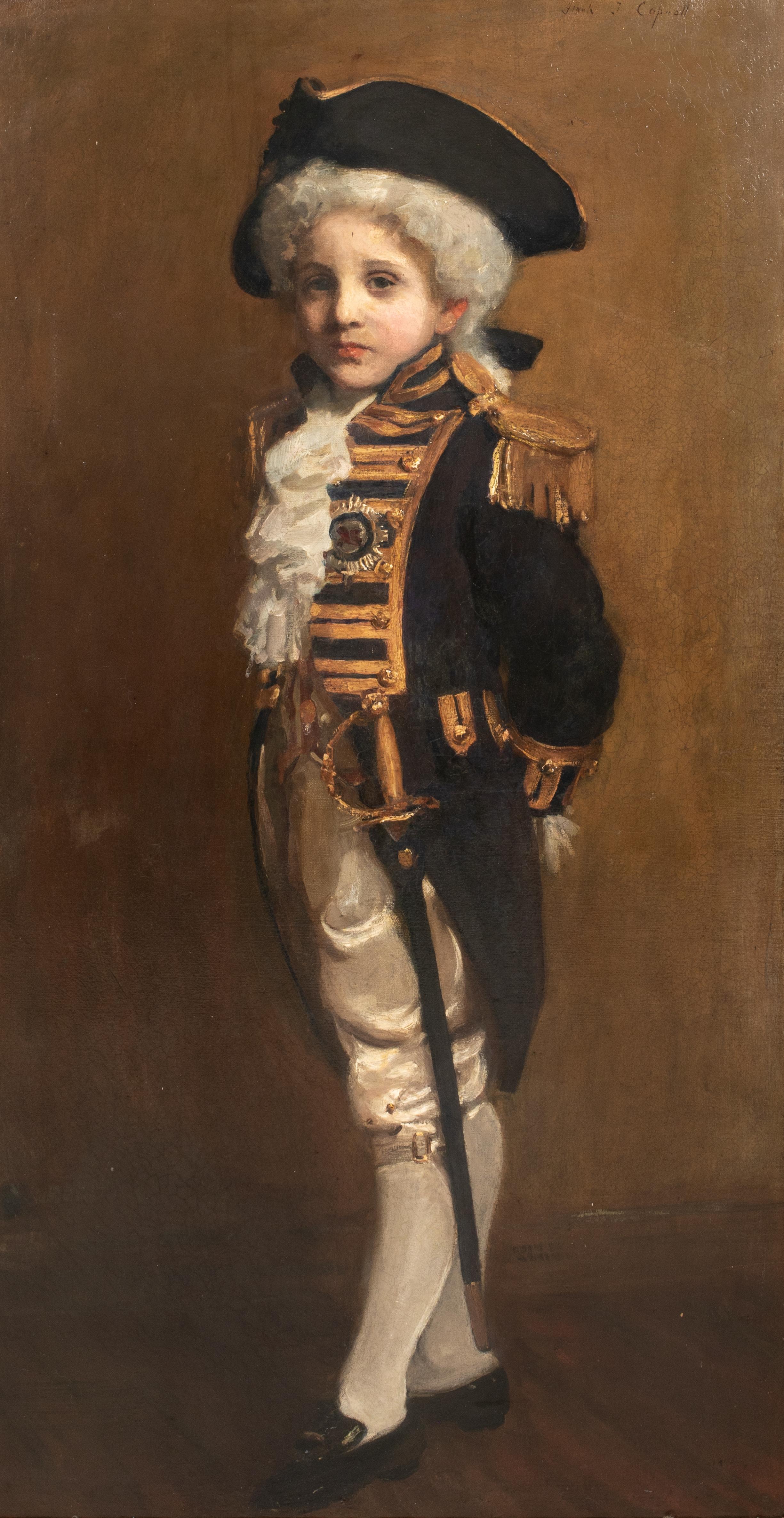 
Portrait d'un enfant en Lord Nelson, 19e siècle 

FRANK THOMAS COPNALL (1870-1949) - une paire
 Huile sur toile de Frank Thomas Copnall. Exemple majeur de l'œuvre de Copnall représentant un jeune garçon en pied dans le rôle de Napoléon Bonaparte.
