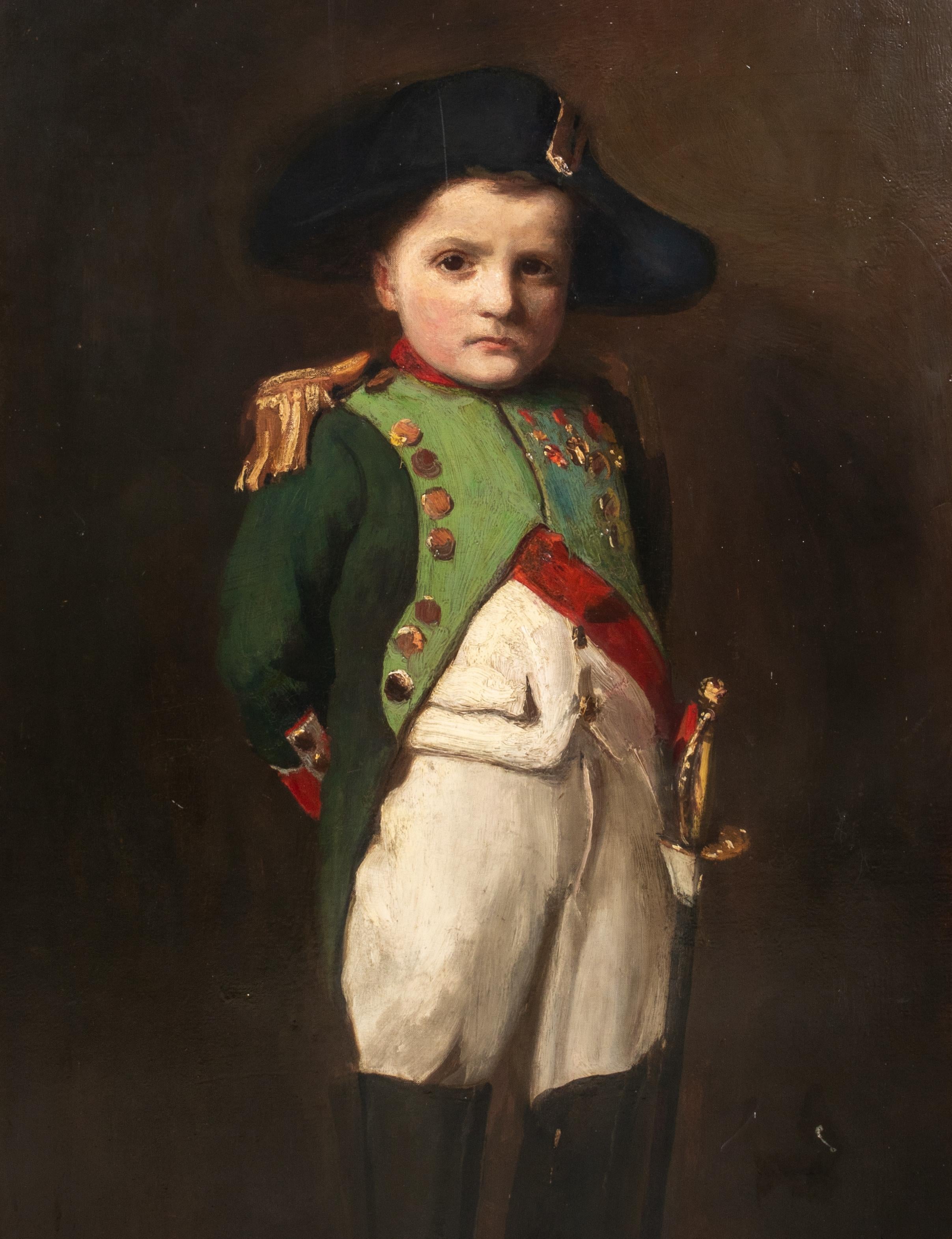 Portrait Of A Child As Napoleon Bonaparte, 17th Century 

FRANK THOMAS COPNALL (1870–1949) - one of a pair

Large 19th Century portrait of a Childe depicted as Napoleon Bonaparte, oil on canvas by Frank Thomas Copnall. Leading example of Copnall's
