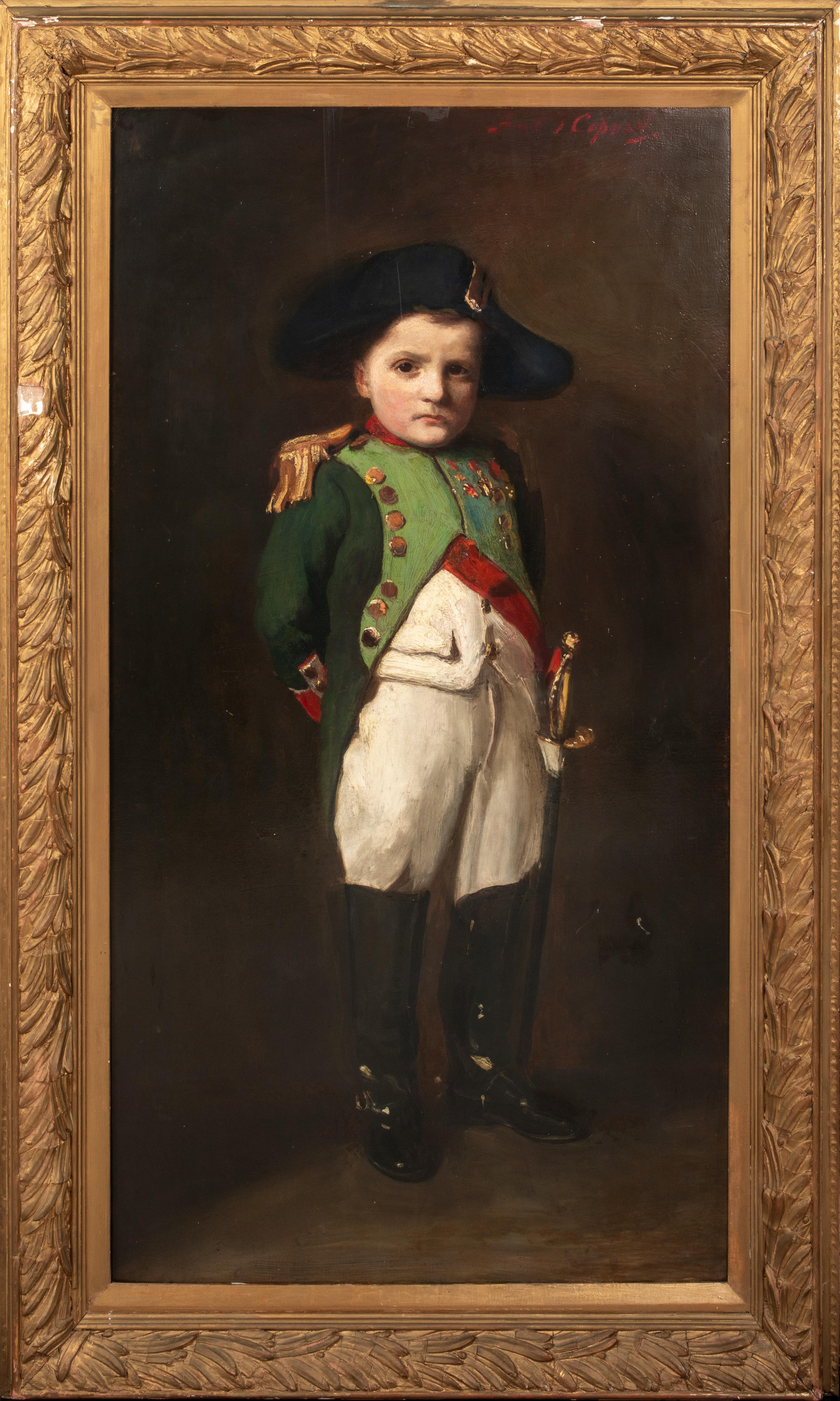 Nude Painting Unknown - Portrait d'un enfant en Napoléon Bonaparte, 19e siècle   FRANK THOMAS COPNALL 