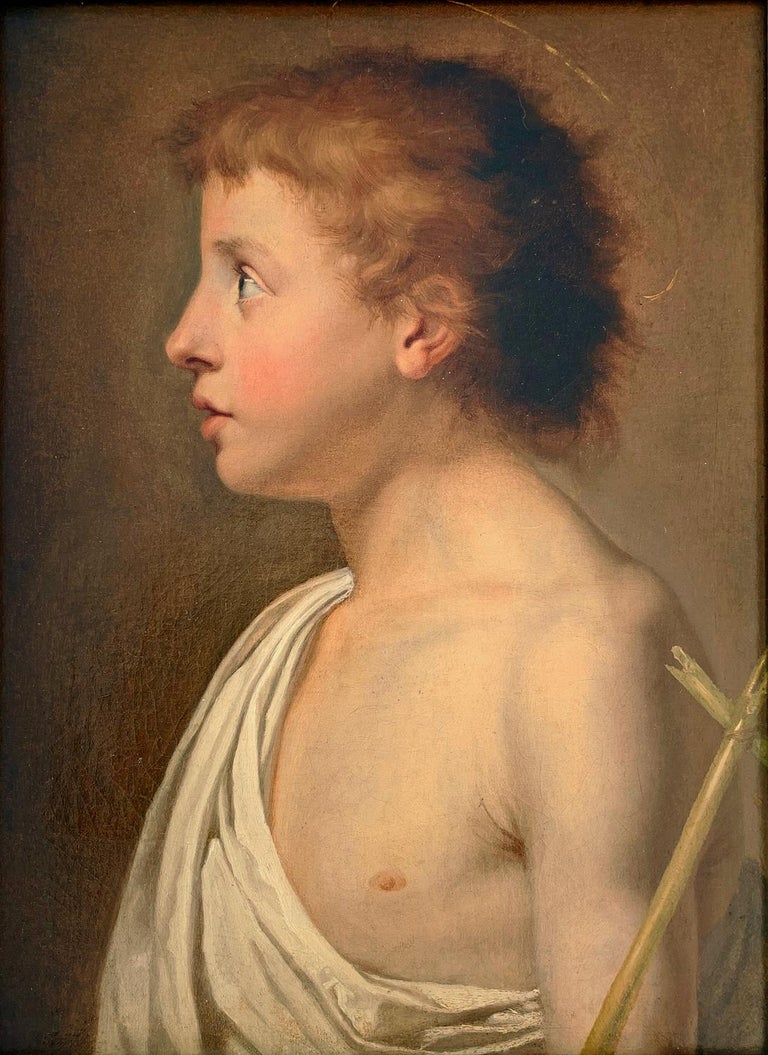18th Century European Portrait of a Child Saint John the Baptist - Painting by Unknown