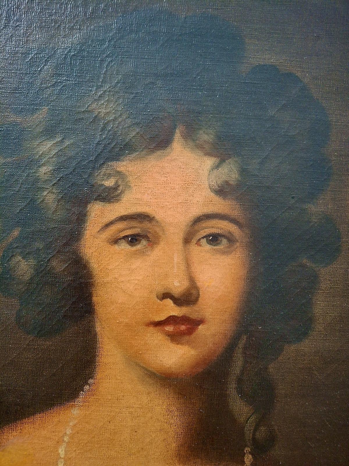 Portrait d'une beauté classique du 19e siècle - Painting de Unknown