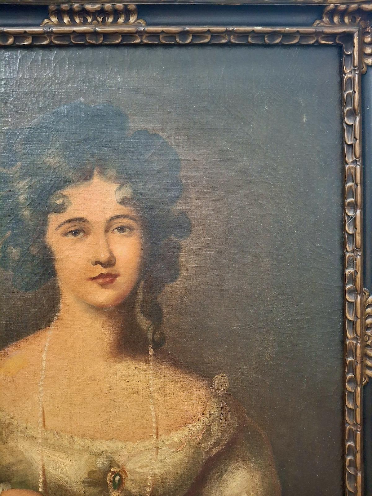 Portrait d'une beauté classique du 19e siècle - Autres styles artistiques Painting par Unknown