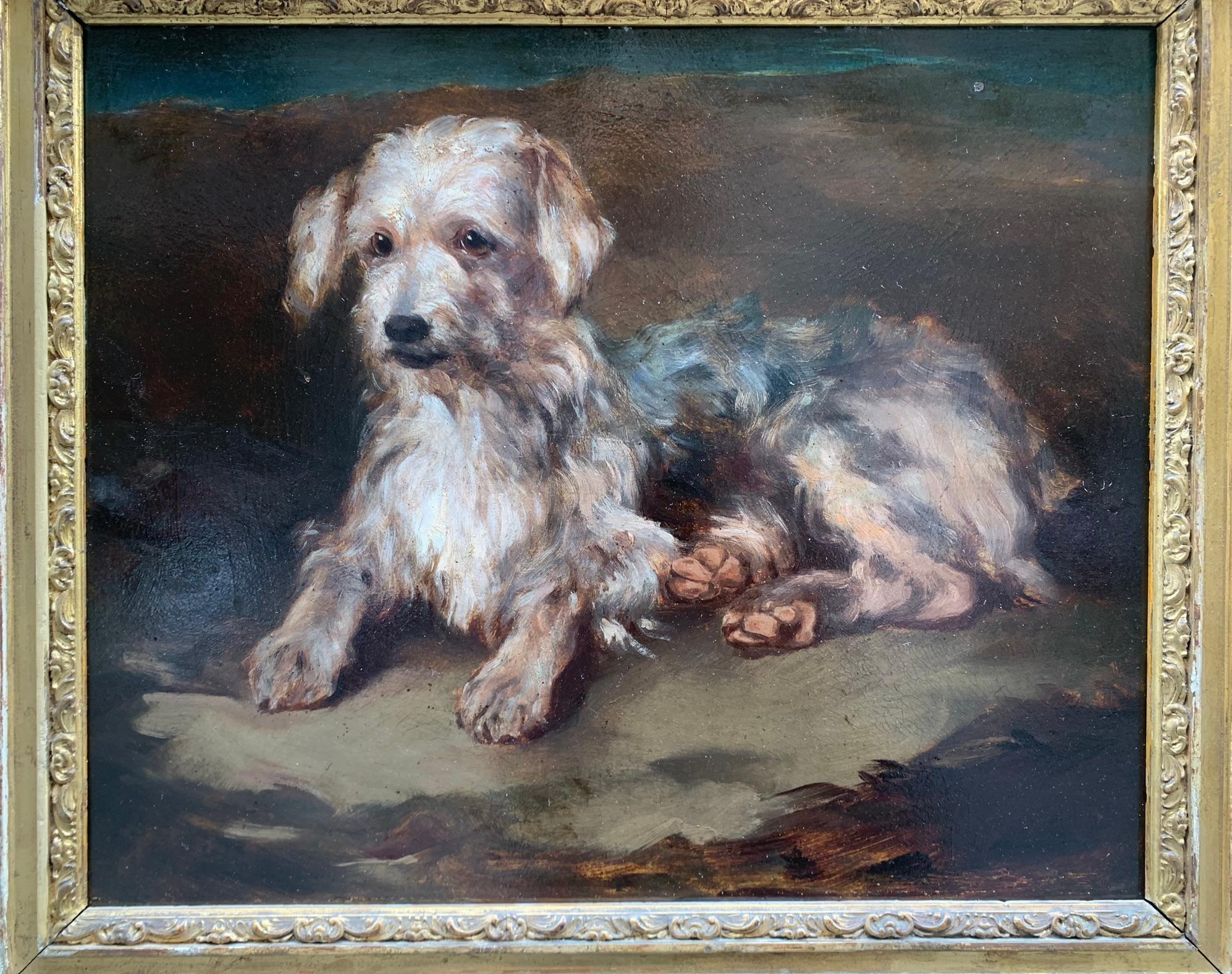 Portrait of a dog: reclining Terrier. Late 19th century. 7