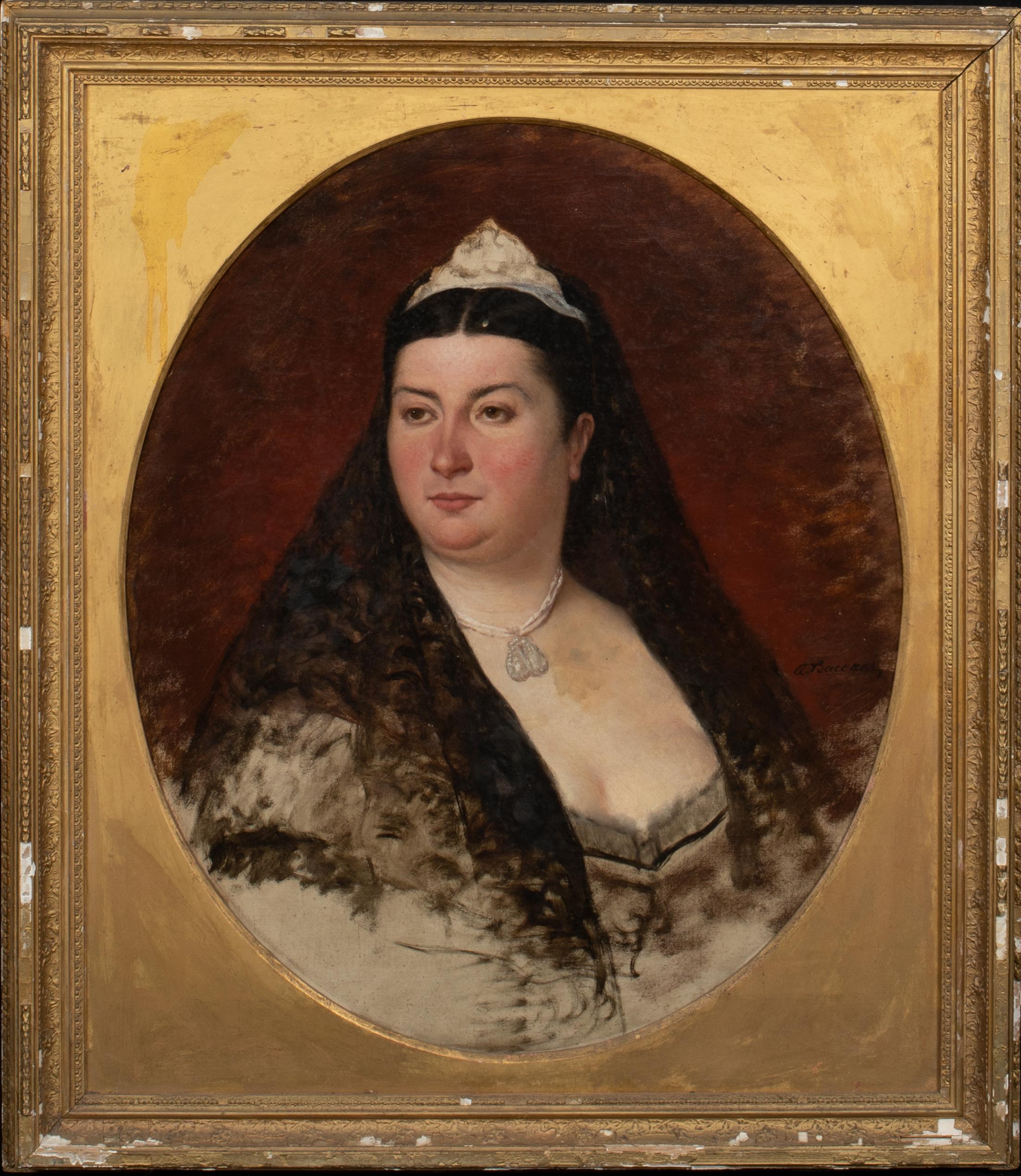 Unknown Portrait Painting - Portrait Of A Princess, 19th Century