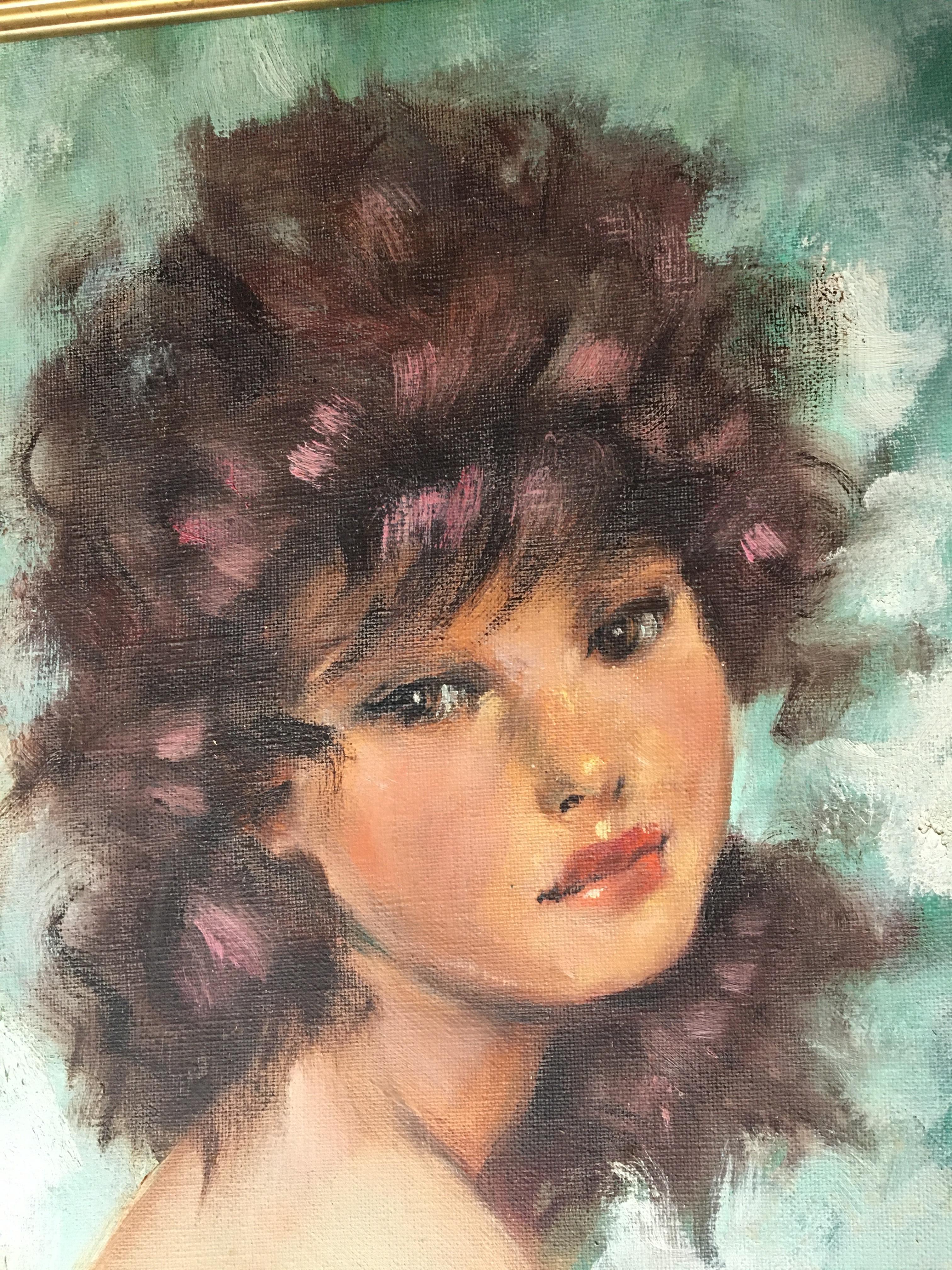 Porträt eines Mädchens aus den sechziger Jahren im Angebot 1