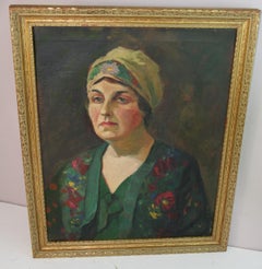 Portrait of a French Aristocratic Lady, Oil on Canvas, Framed, 1920s