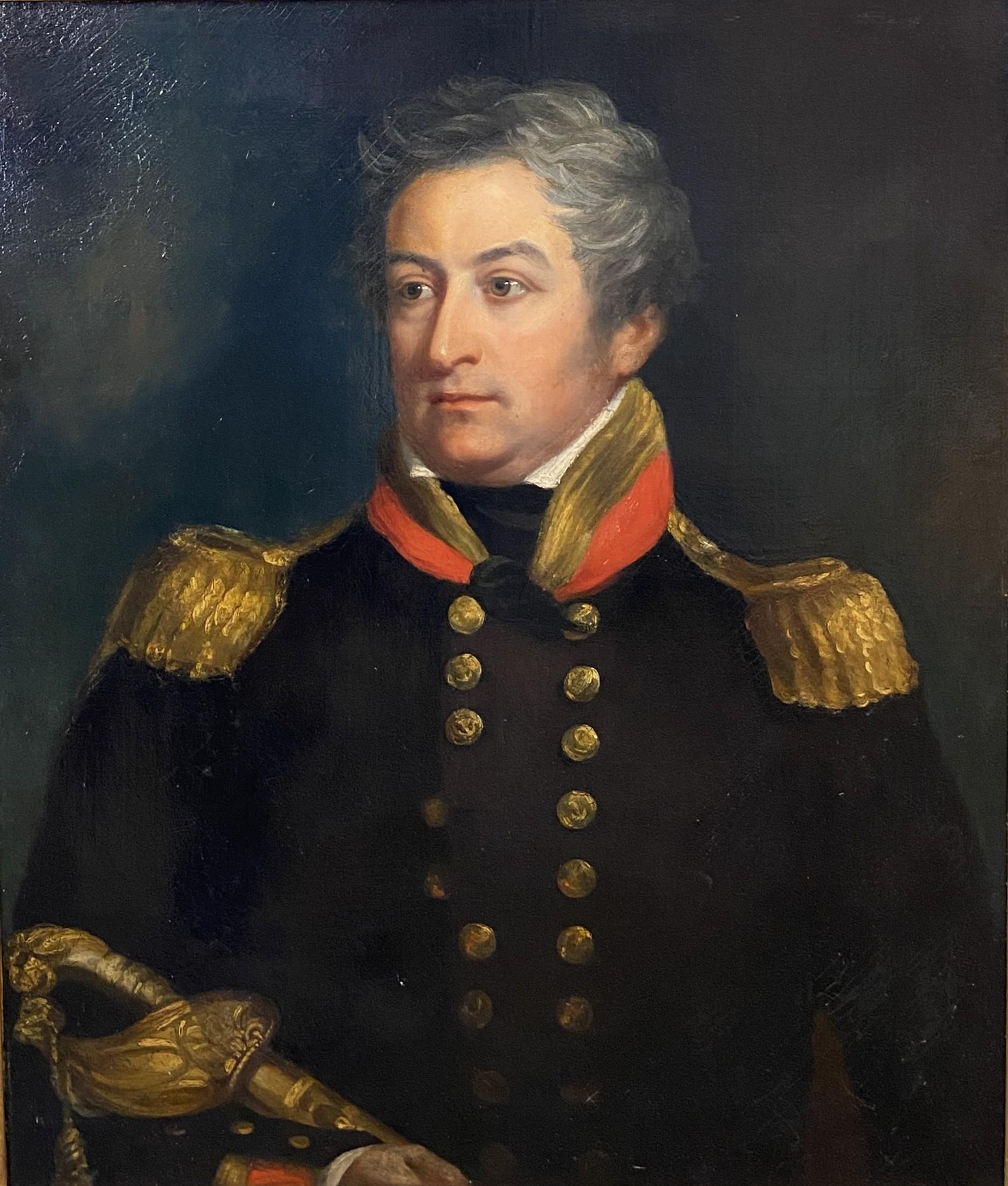 Ritratto di un ufficiale militare francese - Painting di Unknown