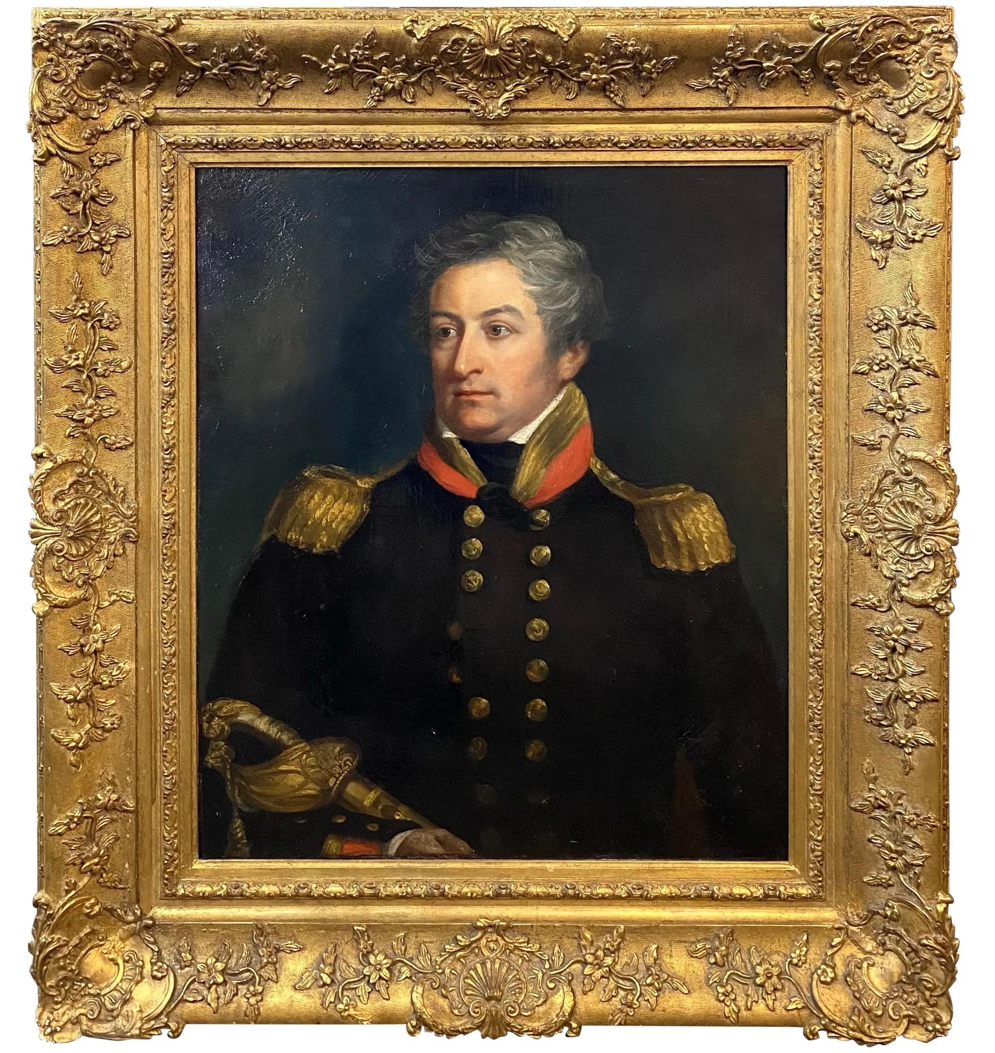 Figurative Painting di Unknown - Ritratto di un ufficiale militare francese