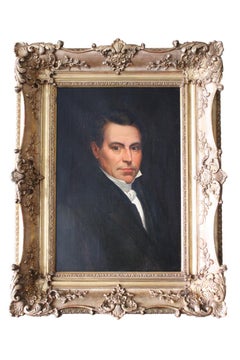 Antique Portrait of a Gentleman, early 19th Century oil painting of a French architect