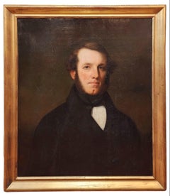 Portrait of a Gentleman, Early American Portraiture, Sideburns, Cleft Chin