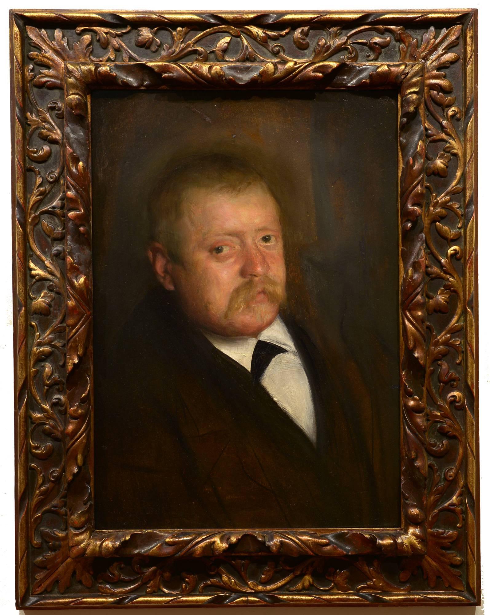 Unknown Portrait Painting - "Portrait of a Gentleman, " oil, portrait, late 19th c, impressionism