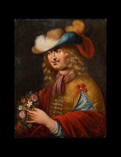Portrait Of A Gentleman Holding Flowers, circa 1600 Flemish School