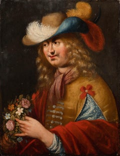 Portrait Of A Gentleman Holding Flowers, circa 1600 Flemish School
