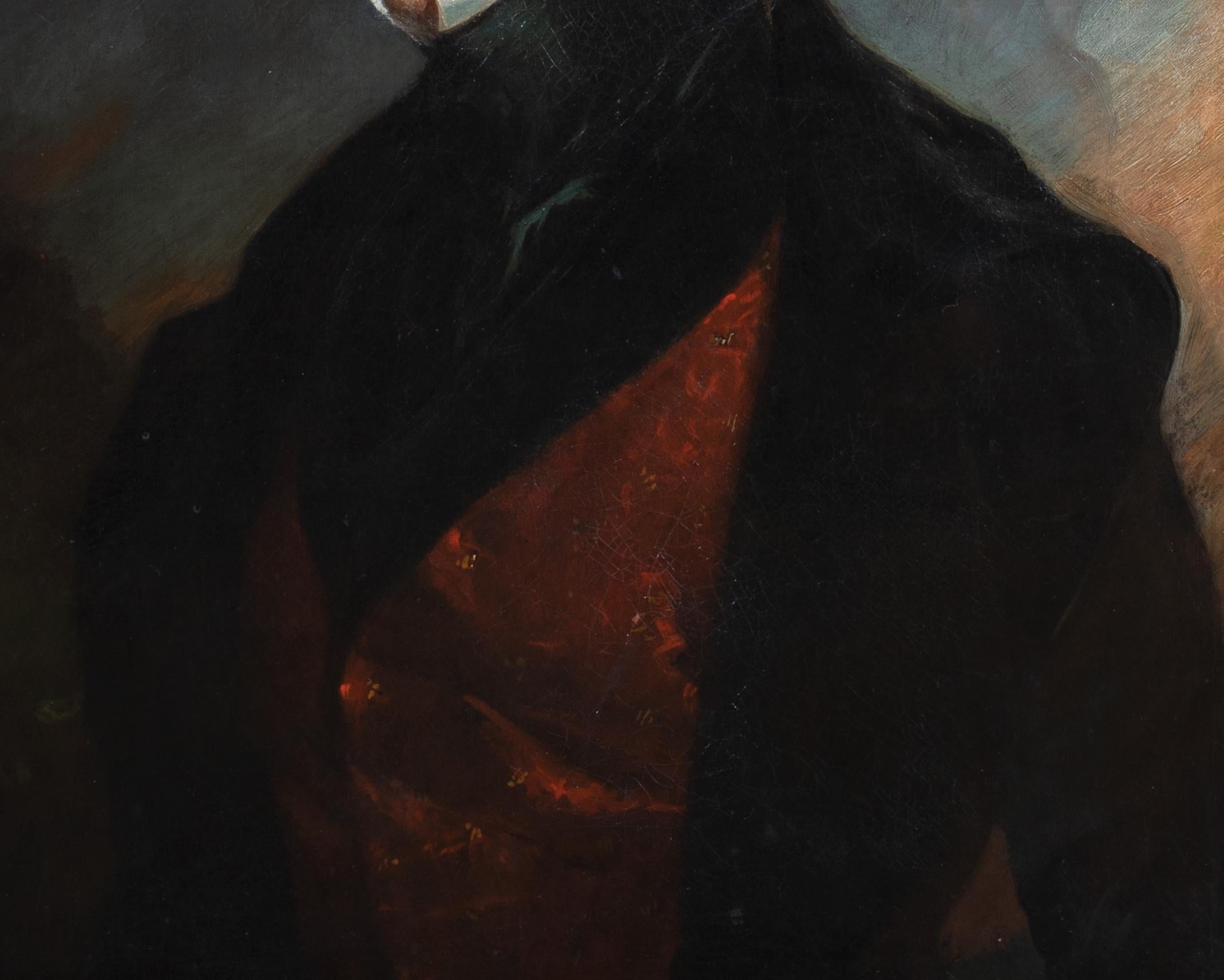 Portrait Of A Gentleman (Identified As Charles Cordier), circa 1810 - Black Portrait Painting by Unknown
