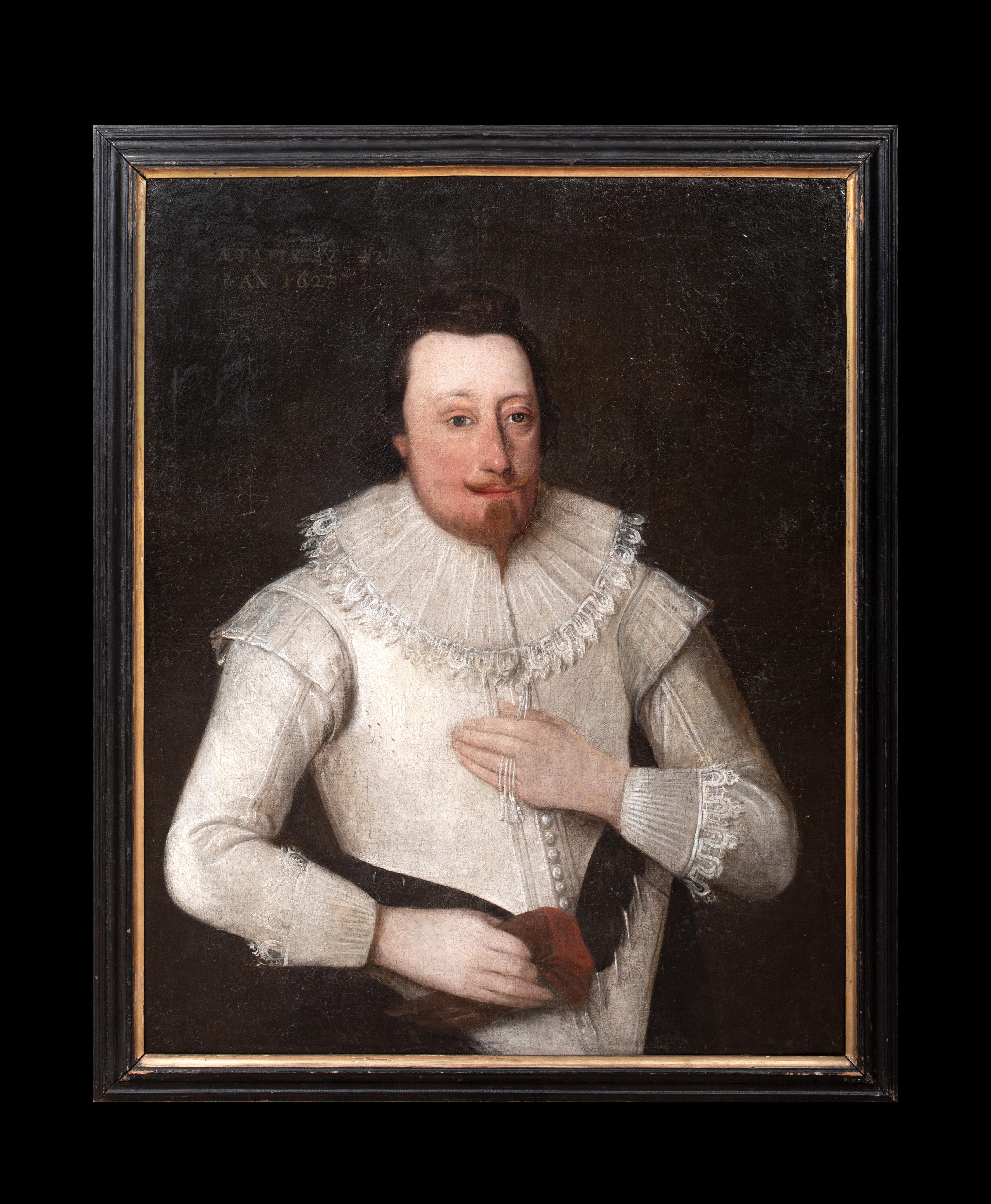 Portrait Of A Gentleman, identified as Robert Carr, Earl Of Somerset (1587-1645) - Painting by Unknown