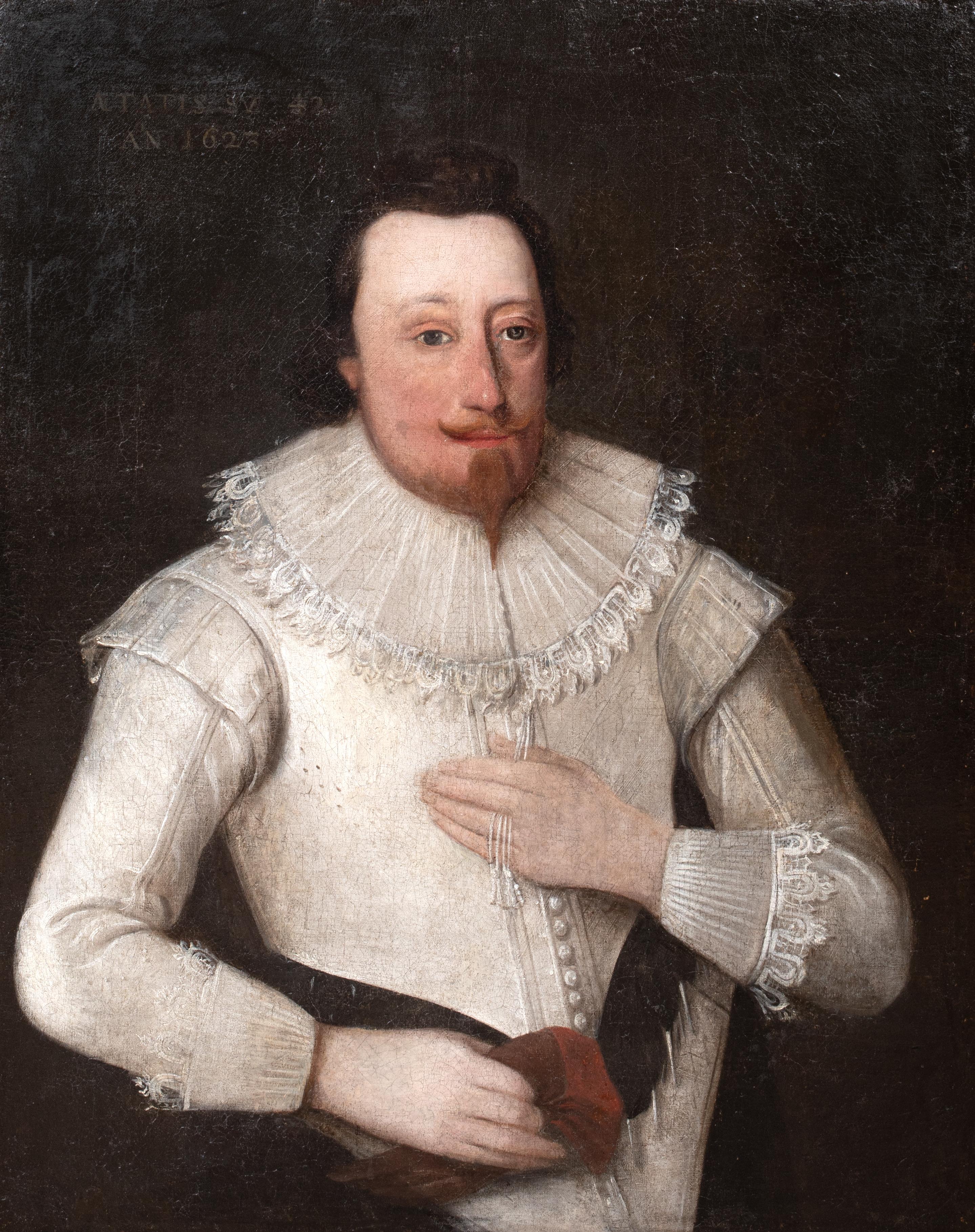 Portrait Of A Gentleman, identified as Robert Carr, Earl Of Somerset (1587-1645) - Black Portrait Painting by Unknown