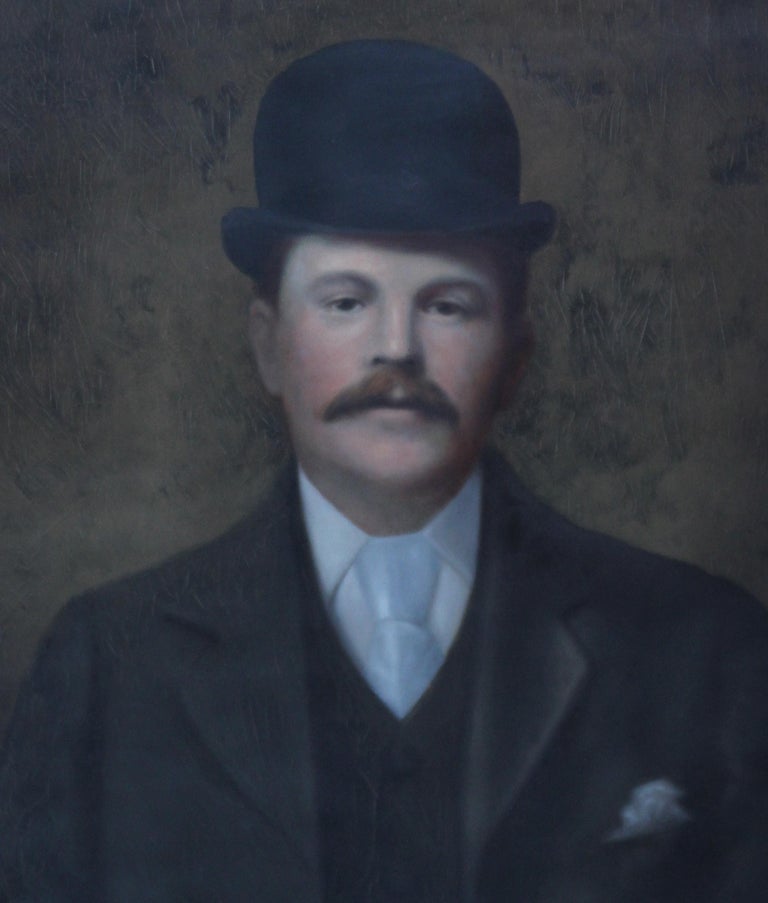 Unknown Portrait of a Gentleman in a Bowler Hat British late
