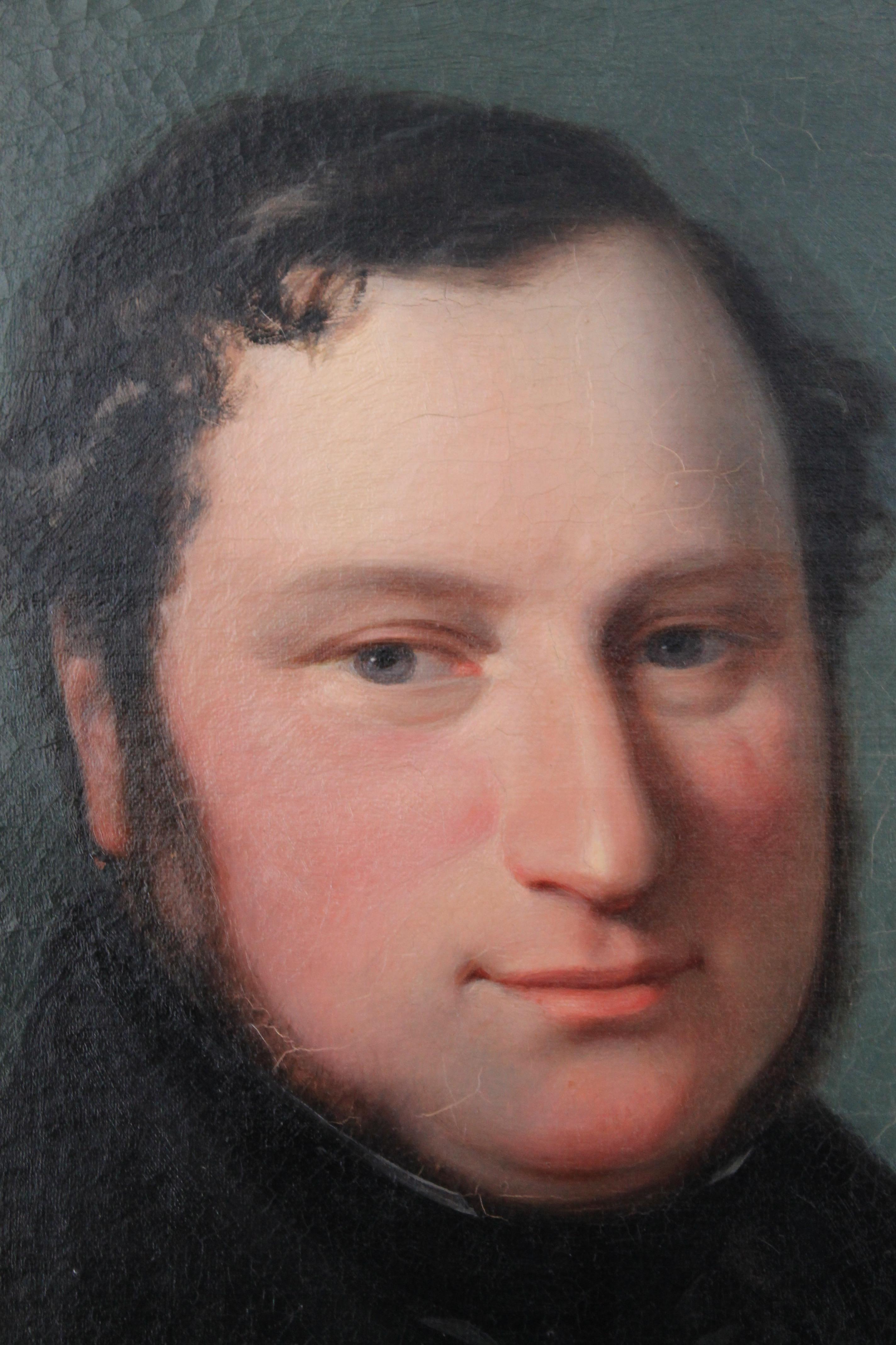 Portrait of a gentleman, 19th century portrait of a man, antique portrait man For Sale 3