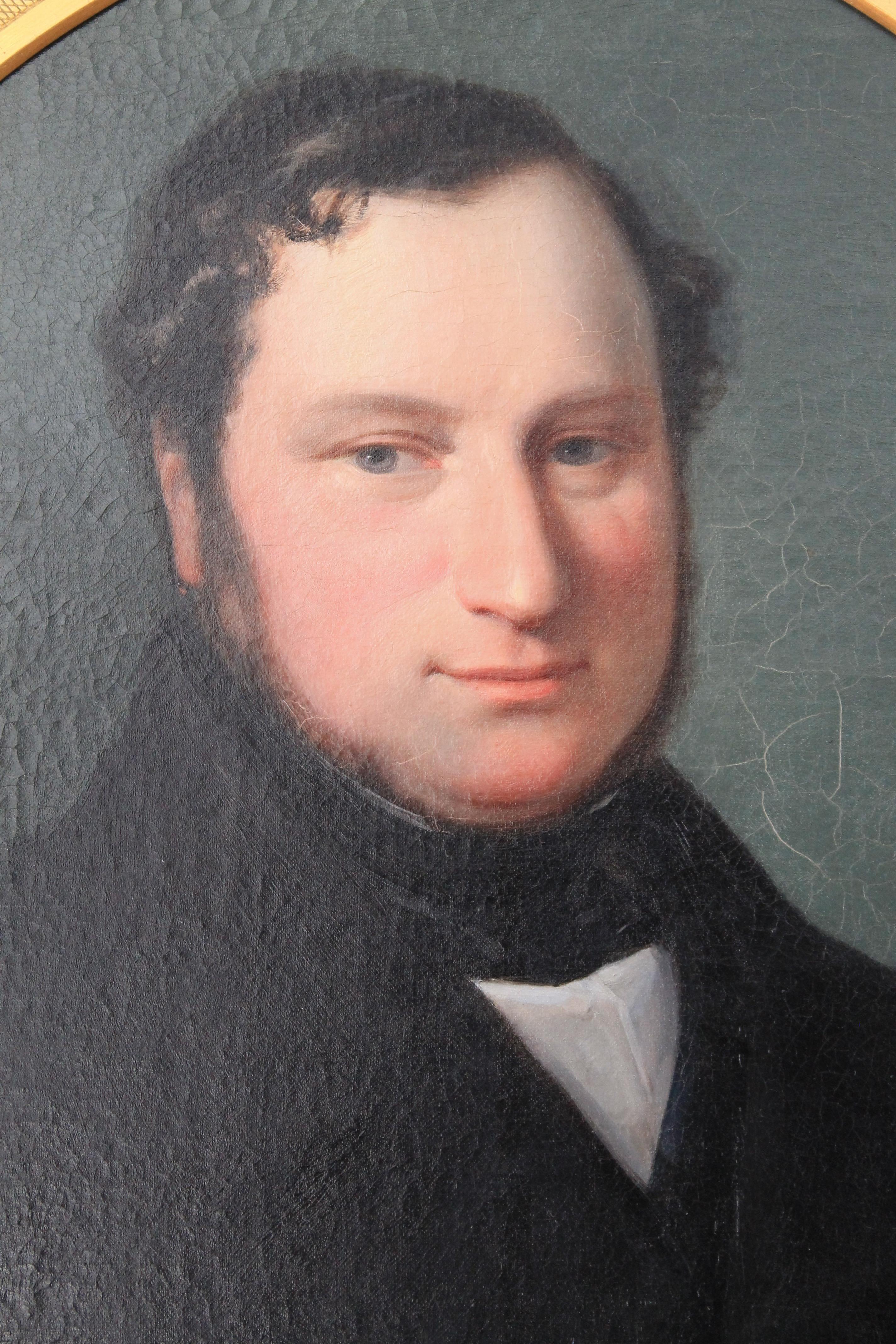 Portrait of a gentleman, 19th century portrait of a man, antique portrait man For Sale 4