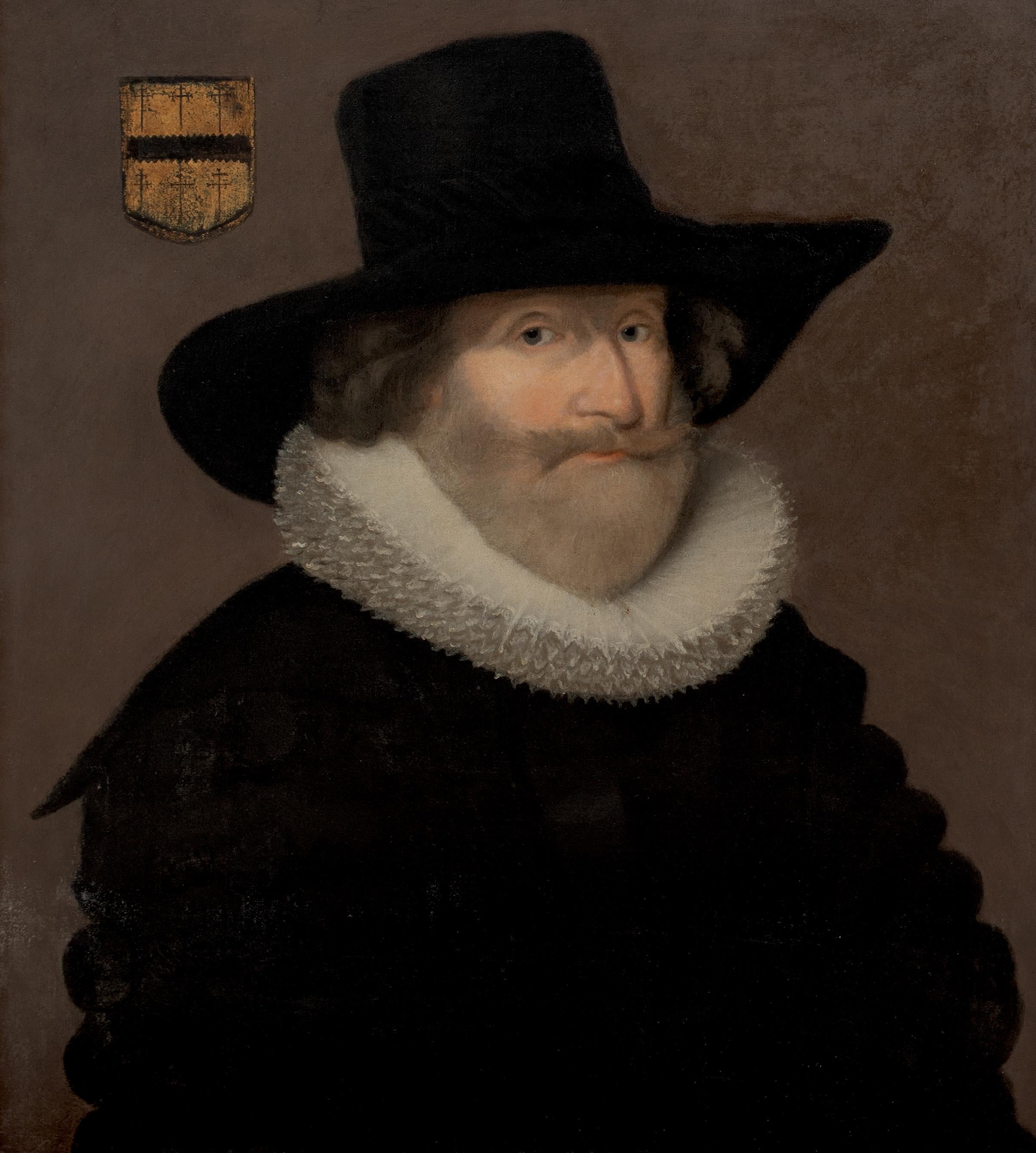 Portrait Of A Gentleman Of The Van Campen Family, 17th Century    - Black Portrait Painting by Unknown