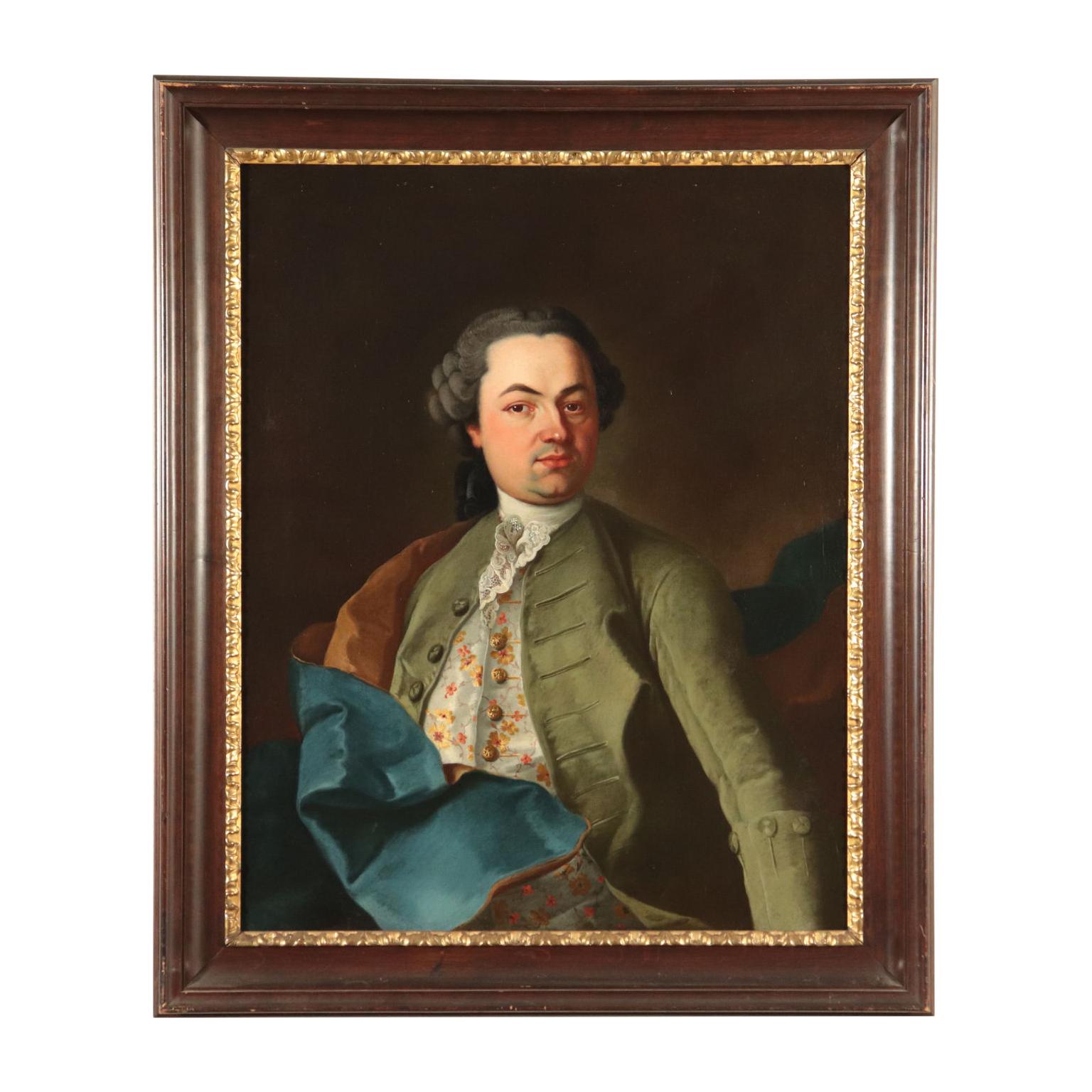 Unknown Portrait Painting - Portrait of a Gentleman, Oil on Canvas, Central-European School, 1700